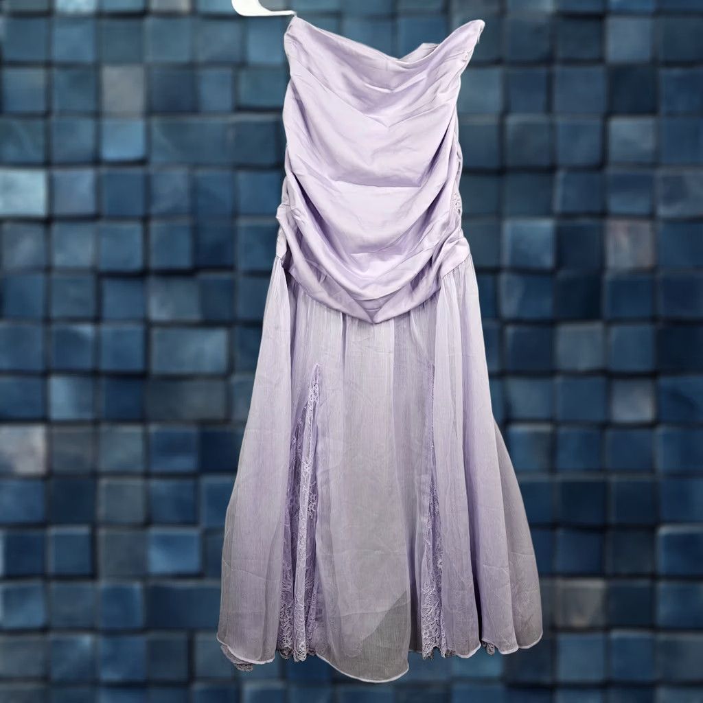 Anthropologie Mare Anthropologie Women's Maxi Skirt XS New Light Lavender Overlay Lace Zip Purple Size 26" / US 2 / IT 38 - 1 Thumbnail