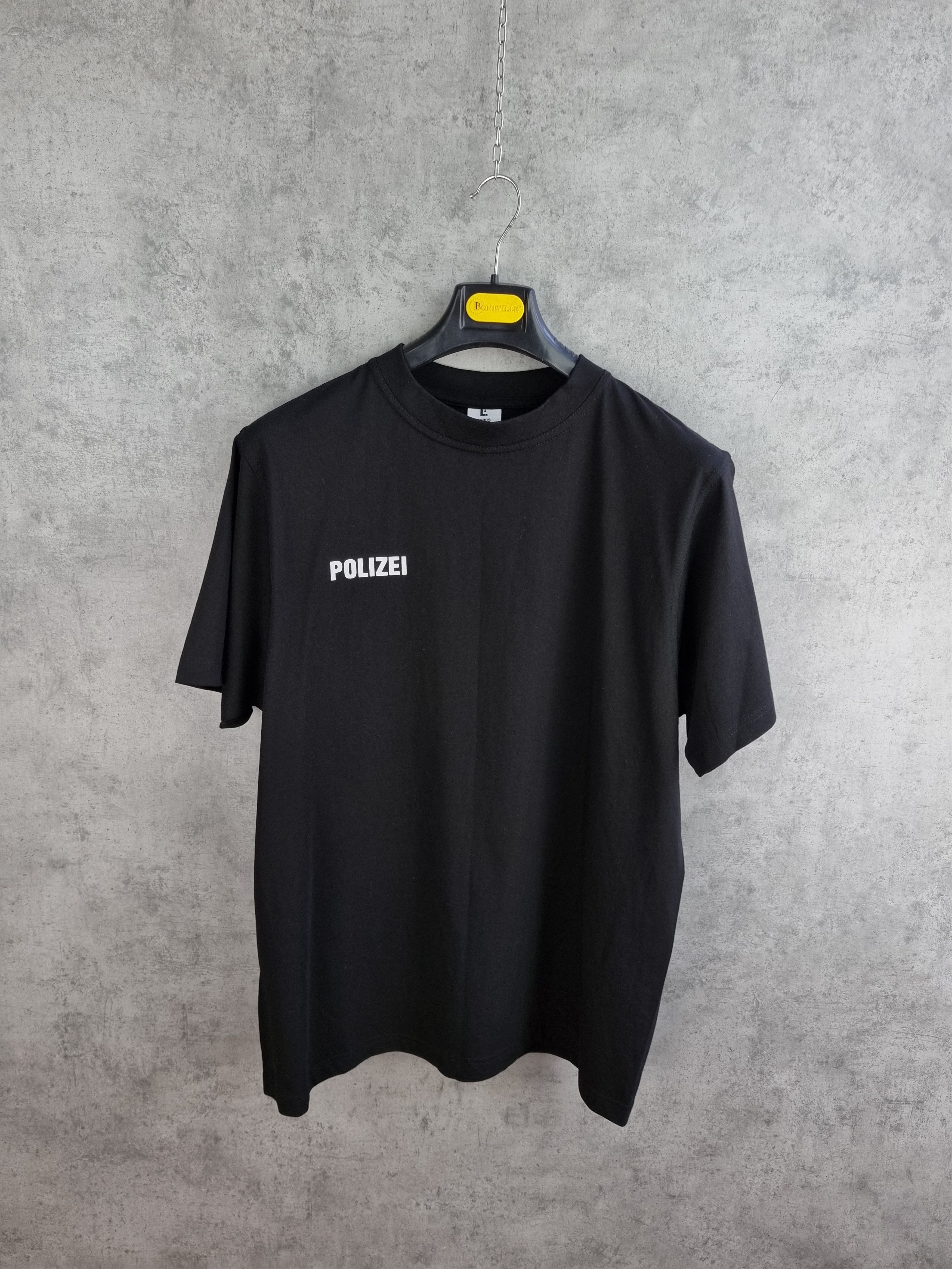 Vintage 90s Polizei Print Tee Shirt Vetements Style seen on Kanye Size US XL / EU 56 / 4 - 3 Thumbnail