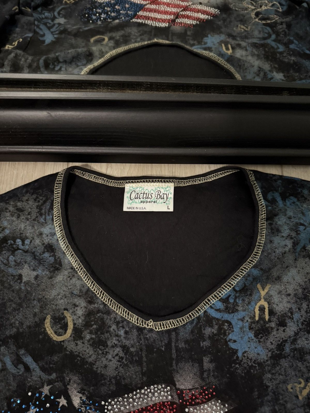 Ed Hardy × Vintage Vintage / Y2K Cactus Bay Cowboy & Horses Women’s Long Sleeve Size L / US 10 / IT 46 - 4 Thumbnail