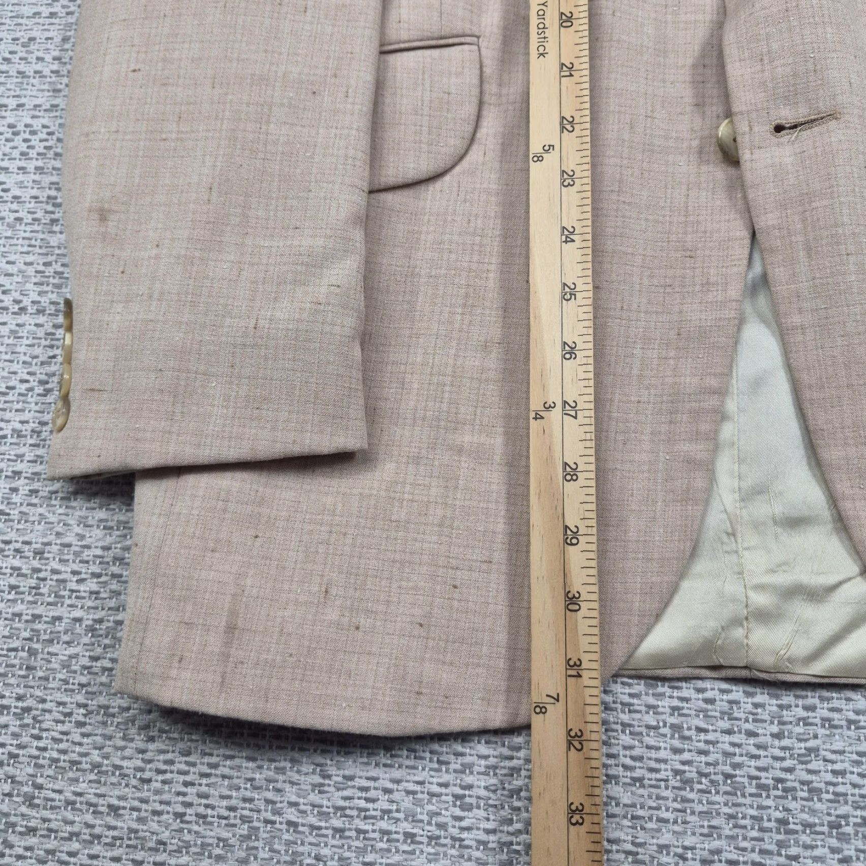 Vintage VINTAGE PDC International Collection Blazer Mens 38 Beige Lined Western USA Blazer Size 38R - 5 Thumbnail