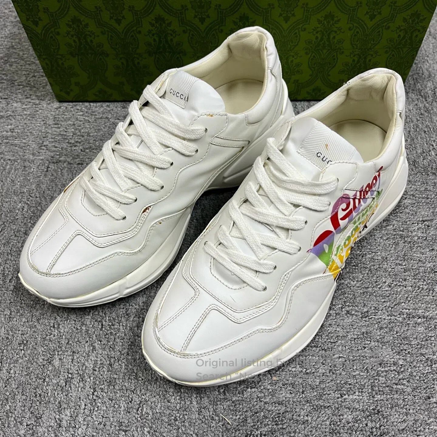 Gucci Guicci size 8 White, colorful patterned low-top dad shoes| Size US 7.5 / IT 37.5 - 2 Thumbnail