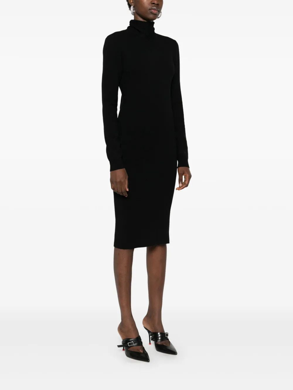 Givenchy o1y0925 Midi Dress in Black Size M / US 6-8 / IT 42-44 - 2 Thumbnail