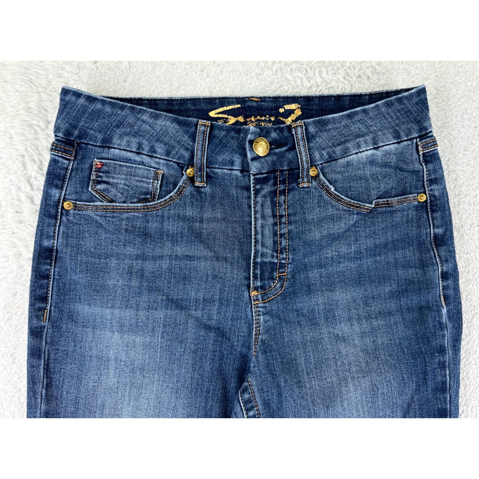Vintage VINTAGE Seven7 Jeans Women 8 Blue Denim Tummyless Mid Rise Skinny Cotton Blend Jeans Women 8 Blue Distressed 5-Pocket Design Modern Fit Size 30" / US 8 / IT 44 - 7 Thumbnail