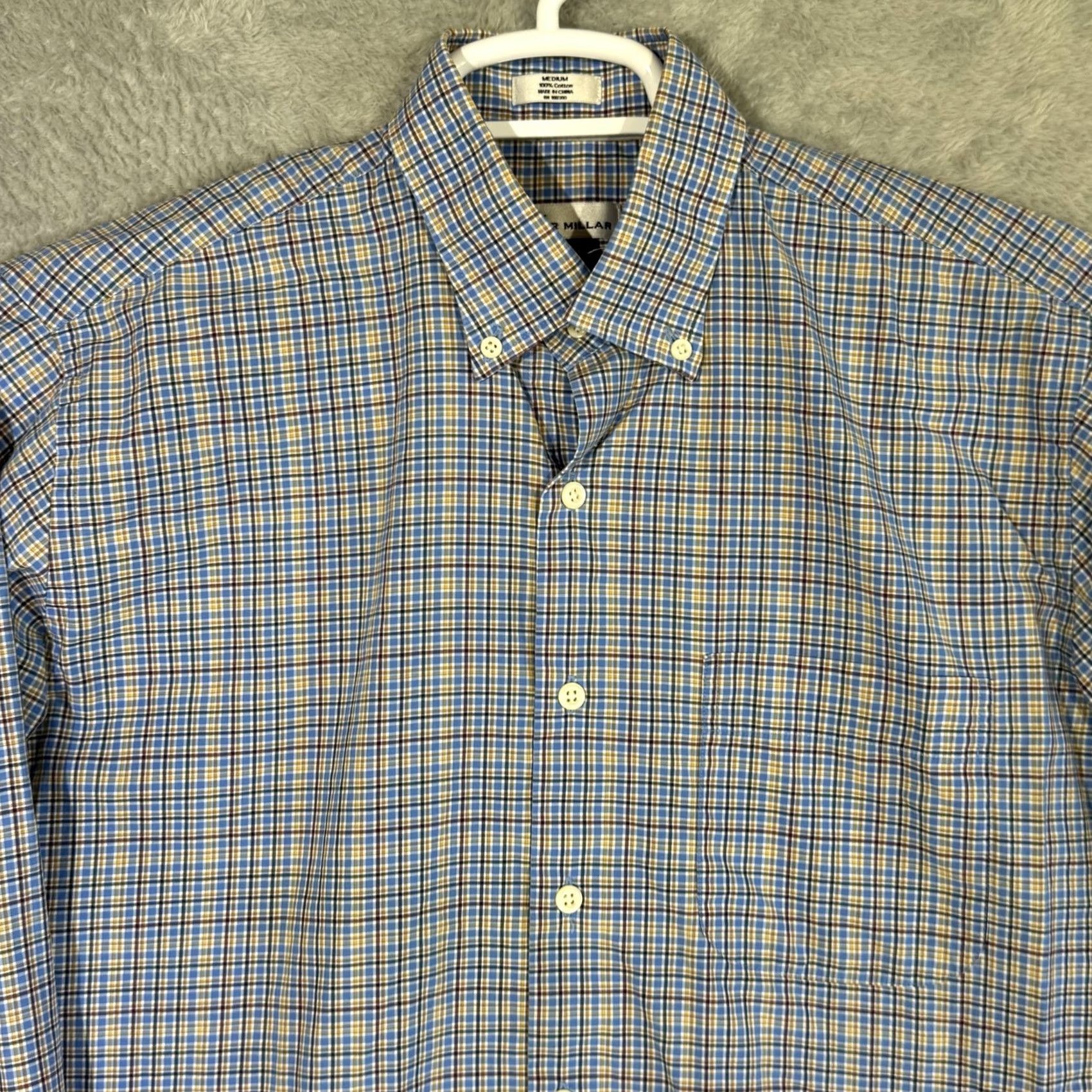 Peter Millar Peter Millar Shirt Mens Medium Blue Plaid Button-Down Long Sleeve Cotton Casual Size US M / EU 48-50 / 2 - 4 Thumbnail
