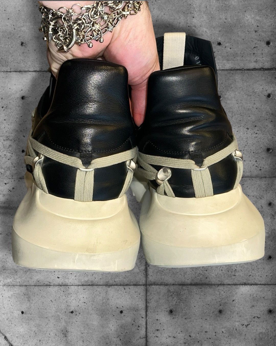Rick Owens Mega lace geth runners mainline leather Size US 10 / EU 43 - 4 Thumbnail