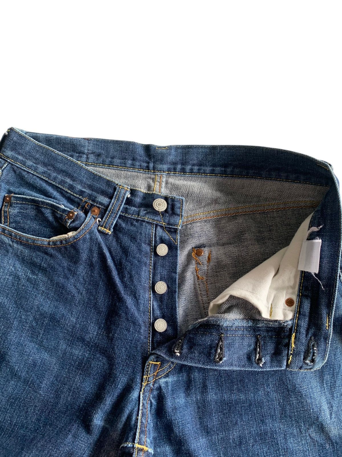 KOJIMA GENES KOJIMA SELVEDGE BUTTON FLY FADED JAPANESE DISTRESSED DENIM Size US 30 / EU 46 - 14 Thumbnail