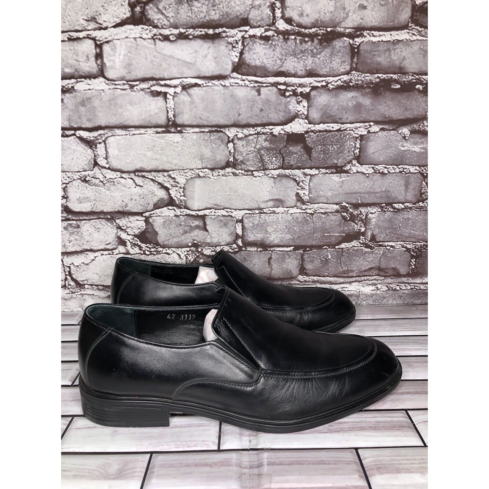 Other HAJJO Black Leather Slip On Casual Dress Loafers Work Shoes Size US 9 / EU 42 - 20 Thumbnail
