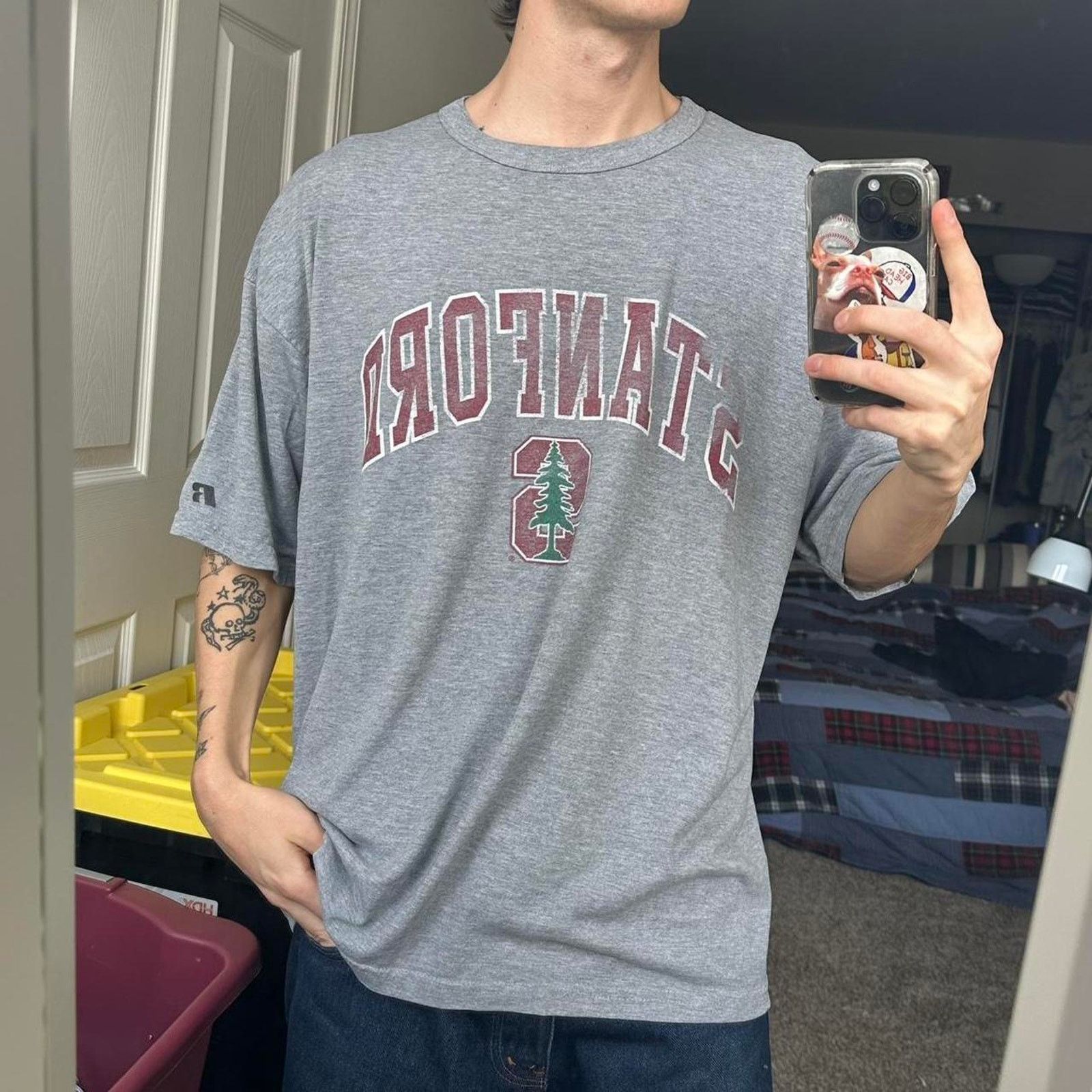 Russell Athletic × Vintage Vintage 00s Russell Stanford College Cotton Jersey Shirt Size US XL / EU 56 / 4 - 1 Thumbnail