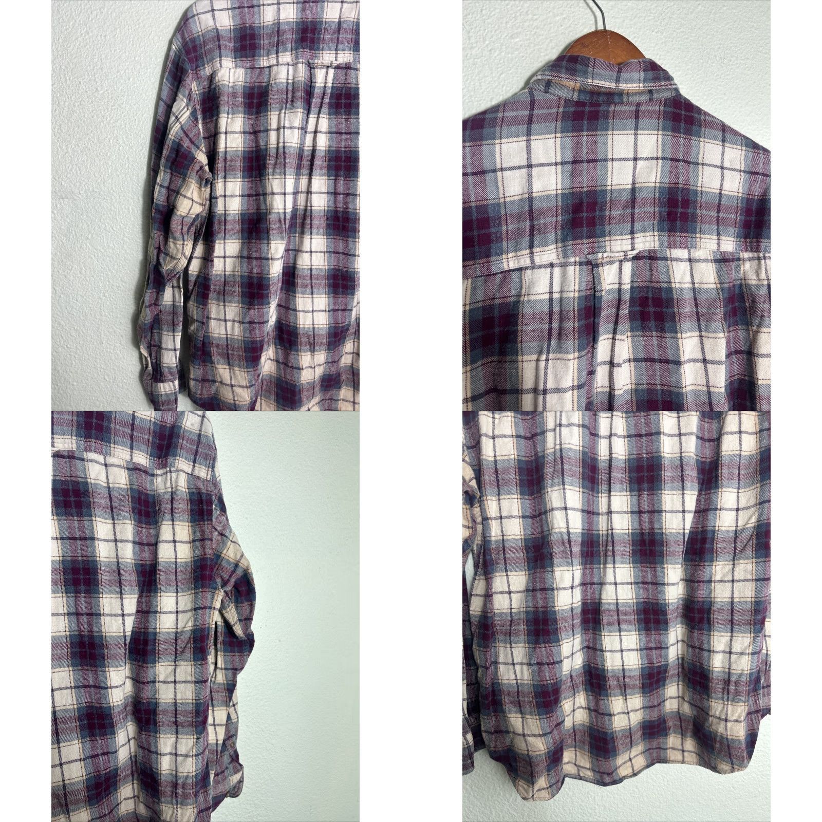 Eddie Bauer Eddie Bauer Mens Long Sleeve Flannel Shirt Purple Plaid M Size US M / EU 48-50 / 2 - 9 Thumbnail