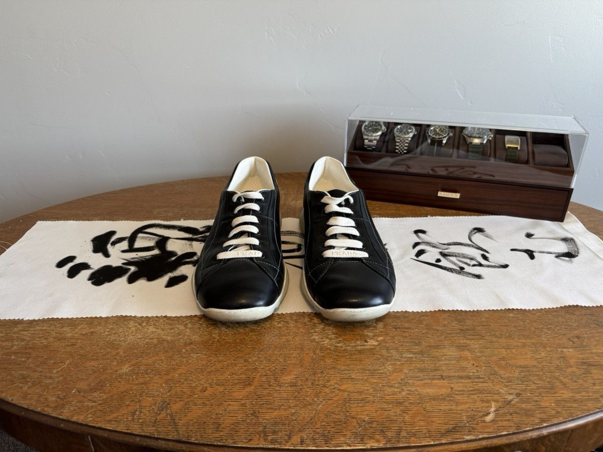 Prada Prada Re-Edition Black Leather Low-Top Sneakers SS2001 Size US 10.5 / EU 43-44 - 2 Thumbnail