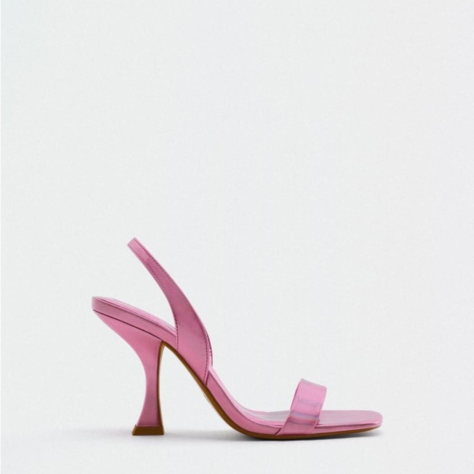 Zara ZARA IRIDESCENT HEELED SANDALS PINK Size US 8 / IT 38 - 2 Thumbnail