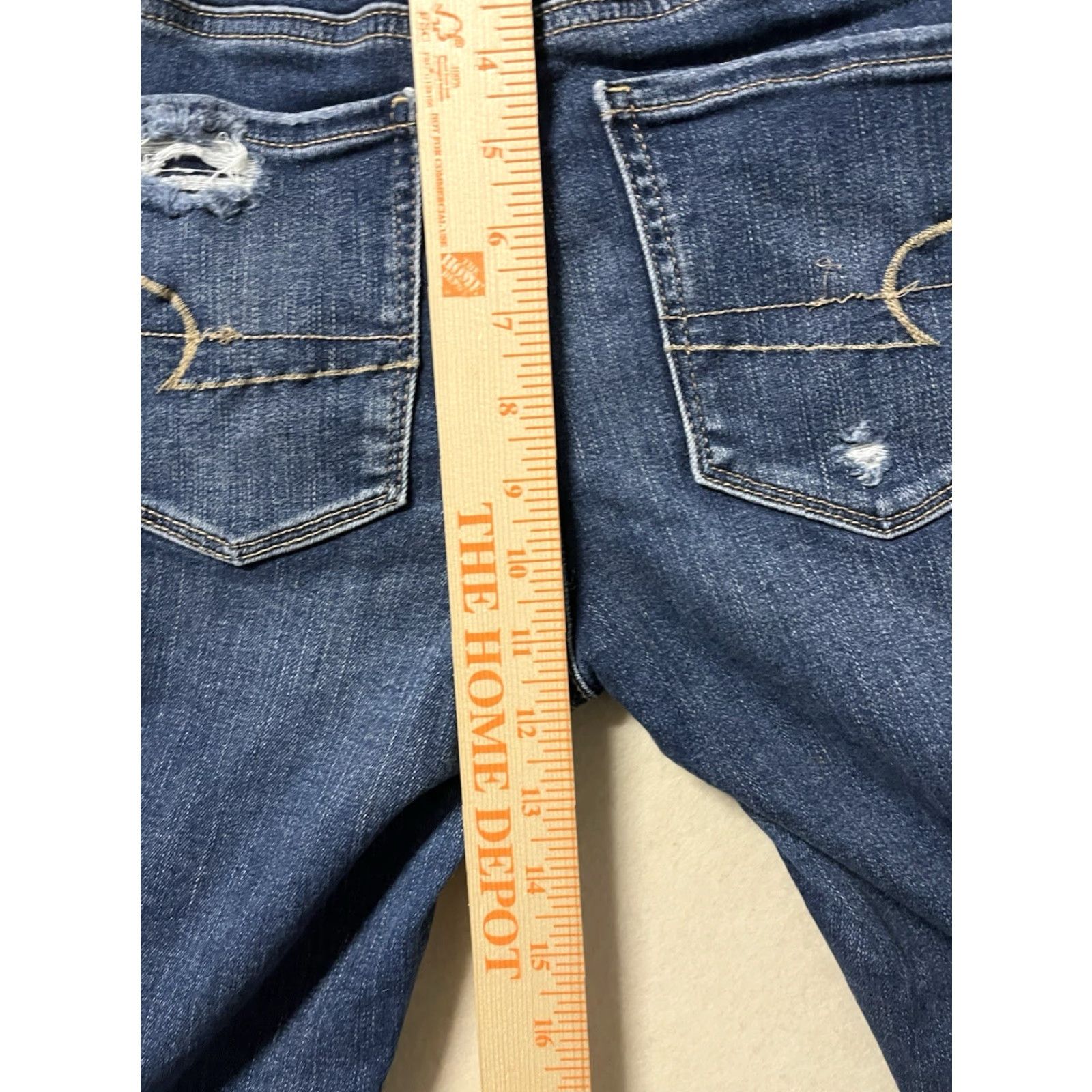 American Eagle Outfitters American Eagle Outfitters Jegging Jeans - Hi-Rise, Regular, Size 4, Stretch, Blue, Denim, Women Size 27" / US 4 / IT 40 - 4 Thumbnail