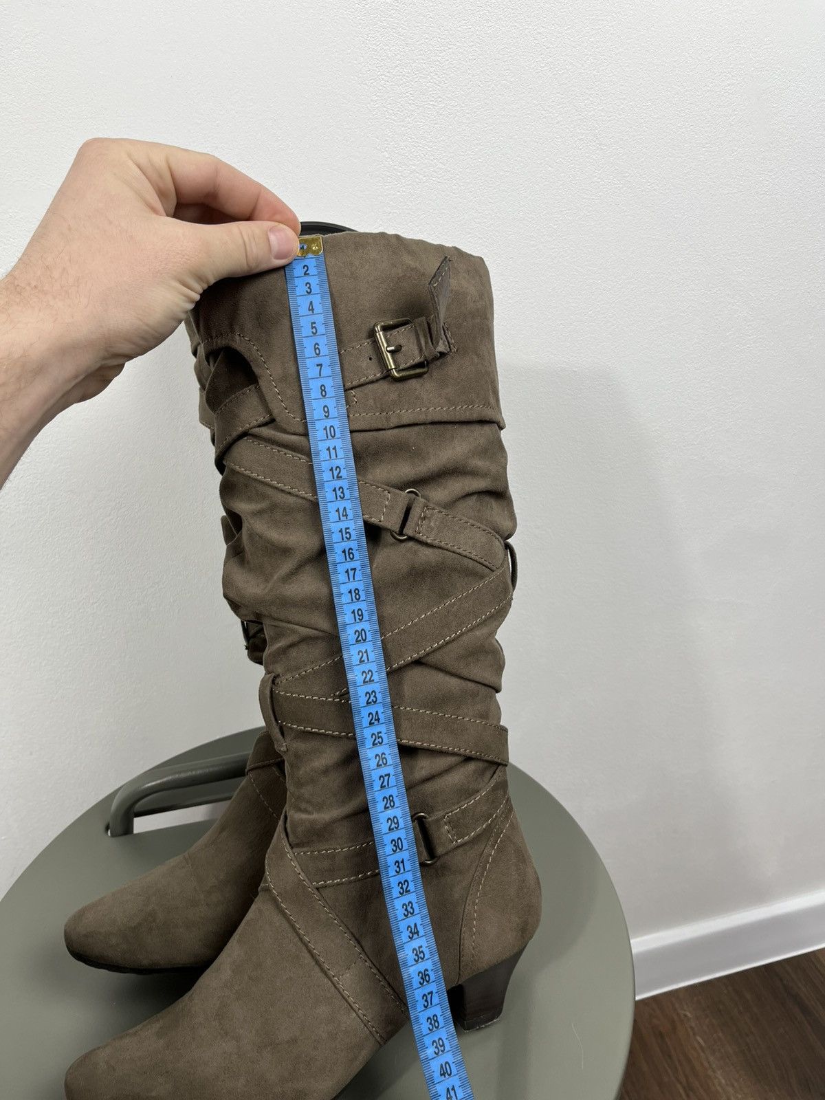 Other Women Knee High Buckle Boots Faux Suede Warm Lined EU 38 Size US 7 / IT 37 - 8 Thumbnail