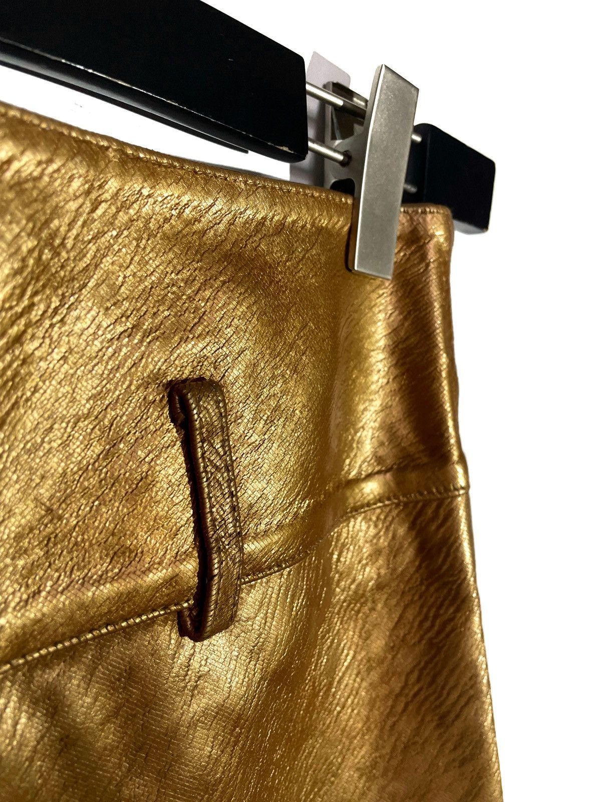 Fendi Fendi Gold Leather Skirt Size 40 Made in Italy Luxury Style Size 27" / US 4 / IT 40 - 9 Thumbnail