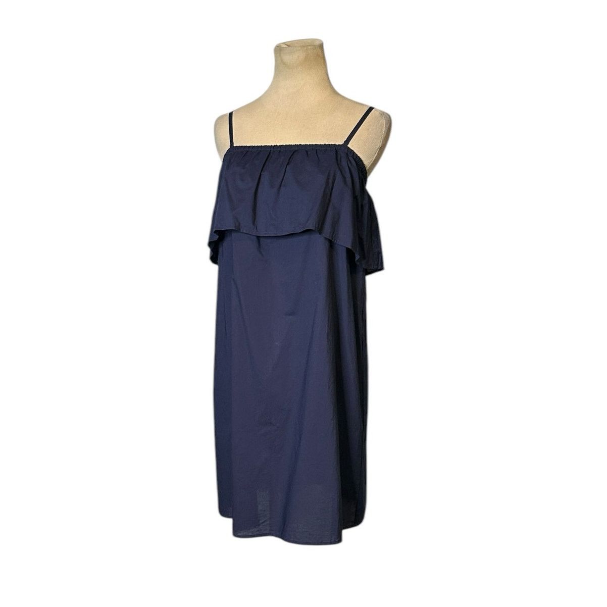 Uniqlo Uniqlo navy blue ruffled neck mini dress size Small Size S / US 4 / IT 40 - 10 Thumbnail