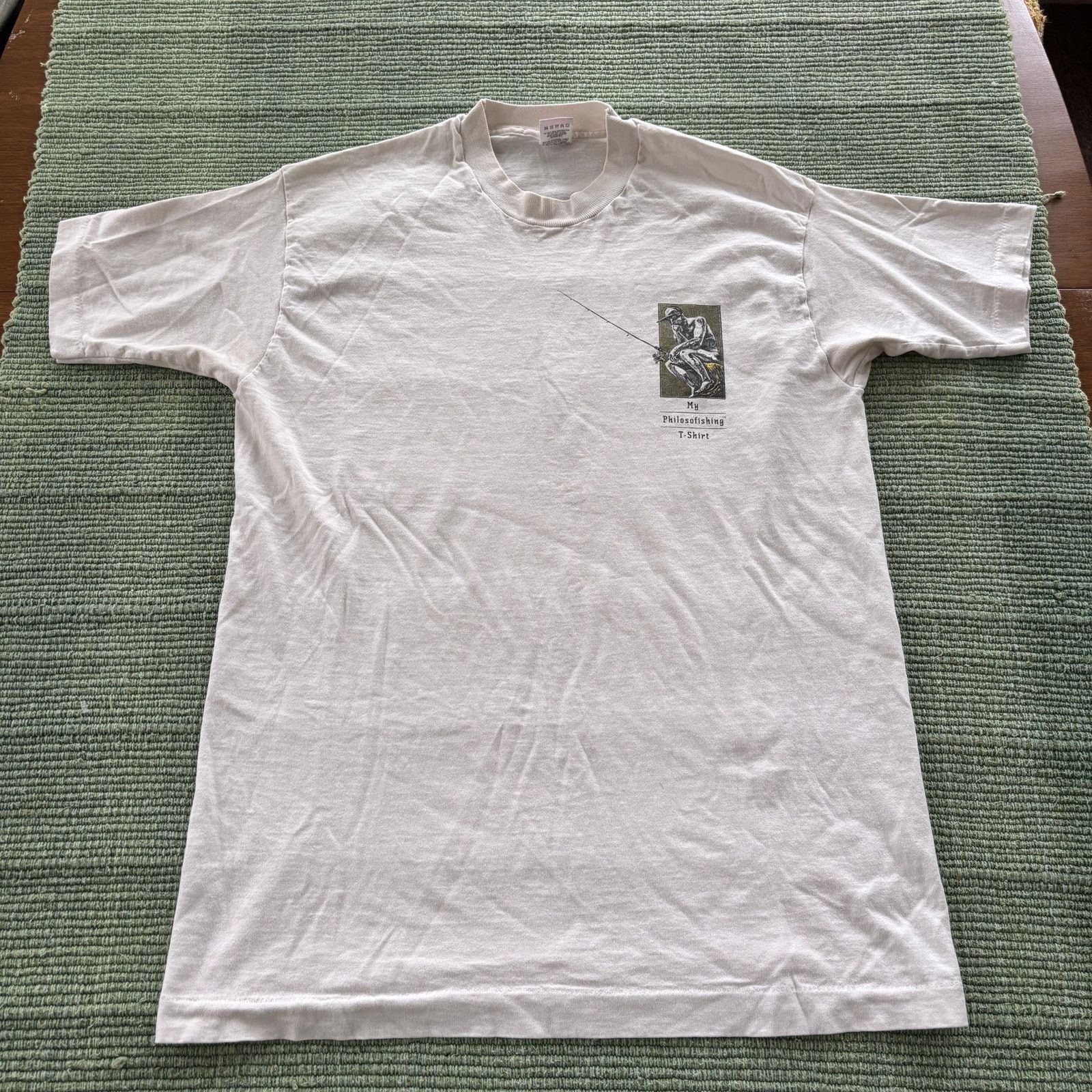 Fruit Of The Loom × Vintage Vintage 90s "Philosofishing" Tee Shirt, Fishing Philosophy T Size US XL / EU 56 / 4 - 3 Thumbnail
