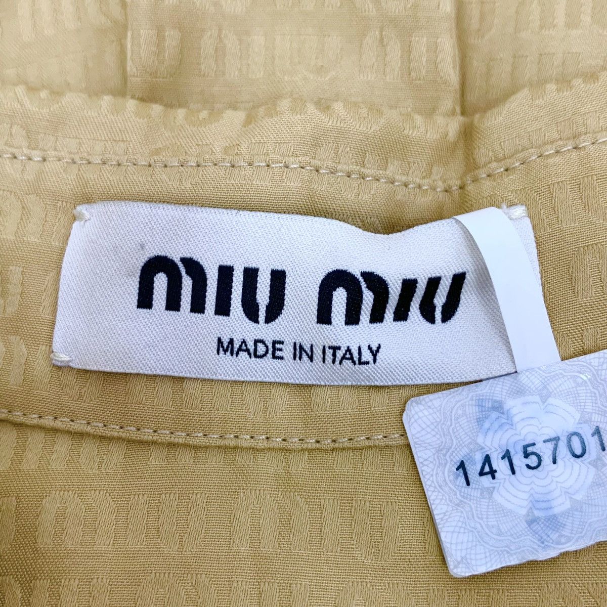 Miu Miu Miu Miu Brown All-over Logo Print Long Sleeve Shirt K26WX Size XS / US 0-2 / IT 36-38 - 6 Thumbnail