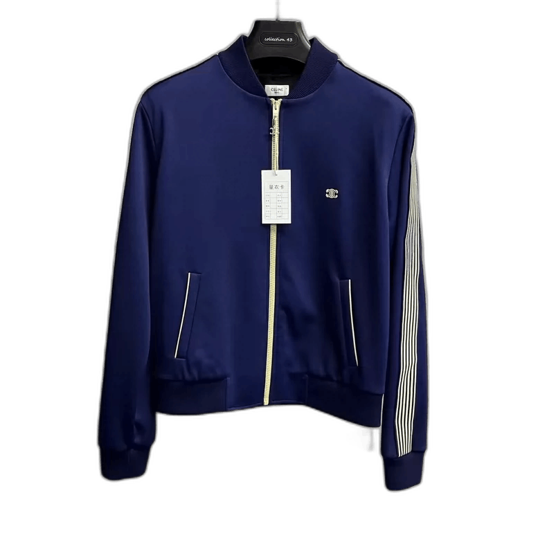 Celine Celine Blue Logo Embroidered Stripe Jacket Size US S / EU 44-46 / 1 - 1 Thumbnail