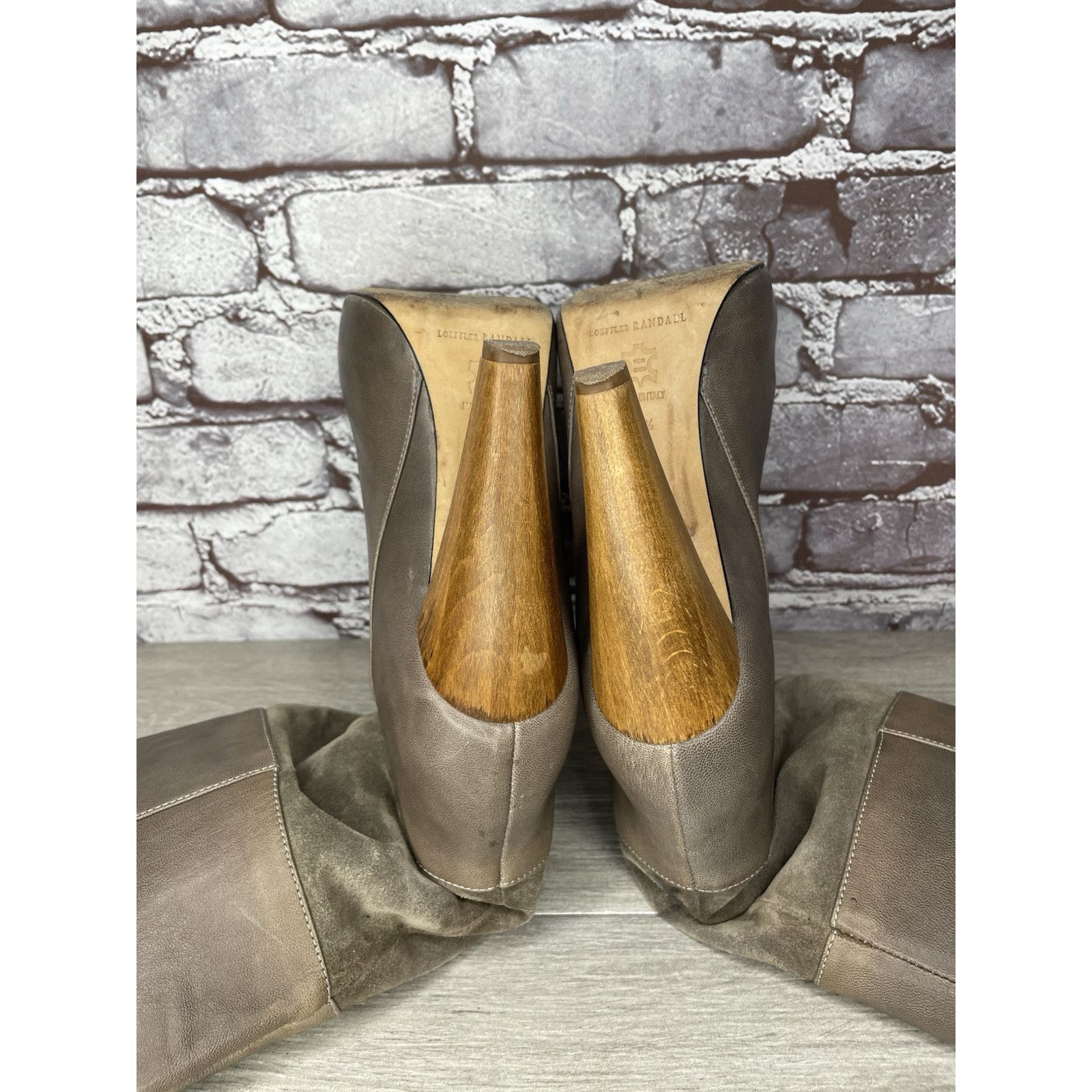 Loeffler Randall Loeffler Randall Grey Leather Suede Tall Riding Heel Boots W Size US 9.5 / IT 39.5 - 18 Thumbnail