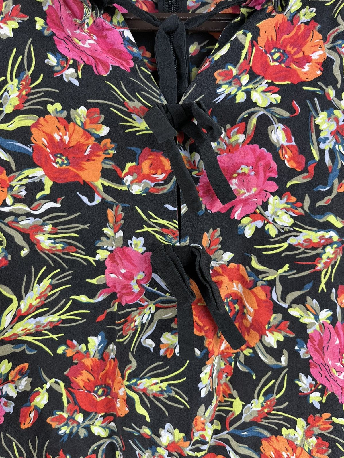 Sandro Vintage SANDRO Floral Summer Silk Dress Size S / US 4 / IT 40 - 3 Thumbnail