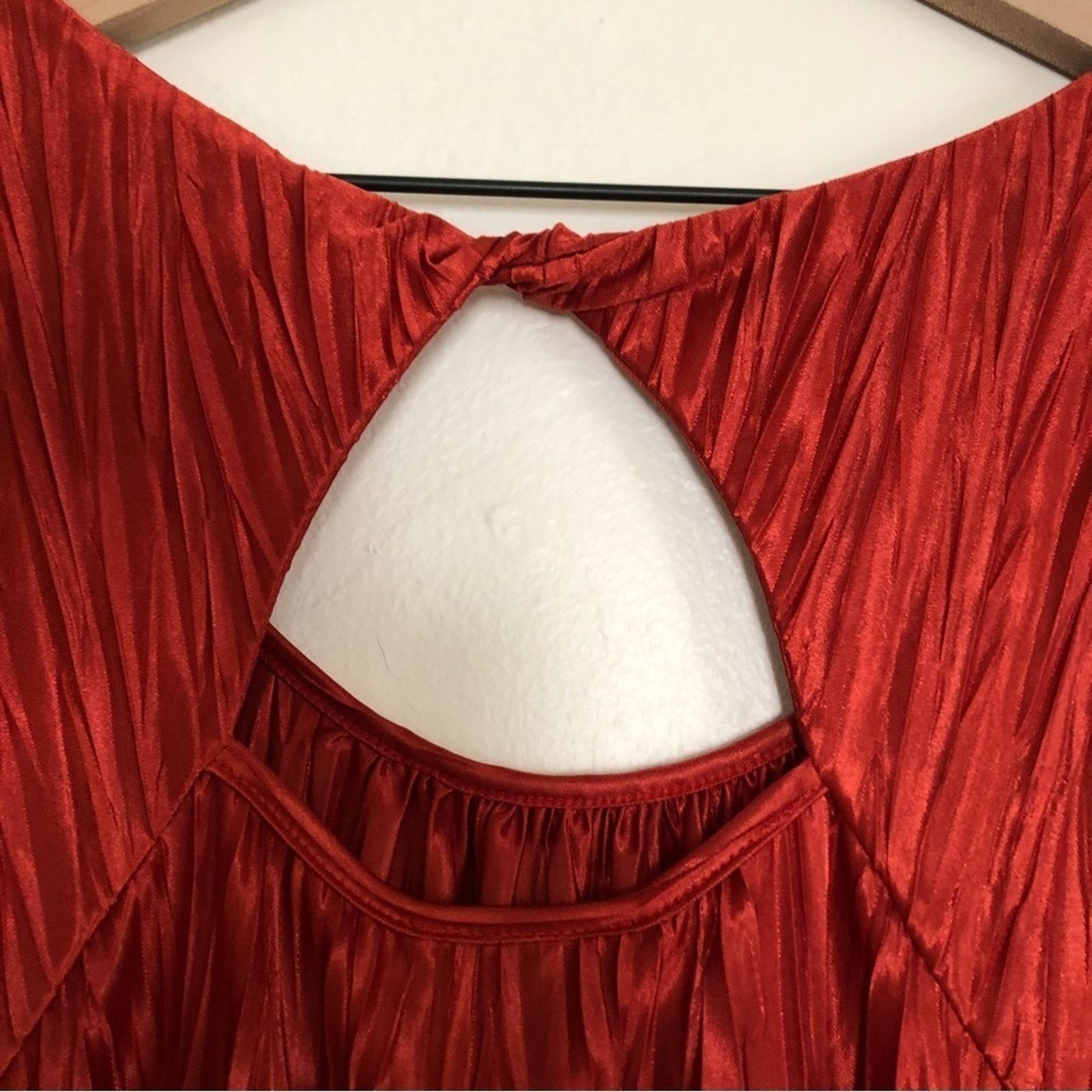 Alyx Alyx Red Crinkle Flutter Flounce Sleeve Shirt Blouse Top Size L / US 10 / IT 46 - 7 Thumbnail