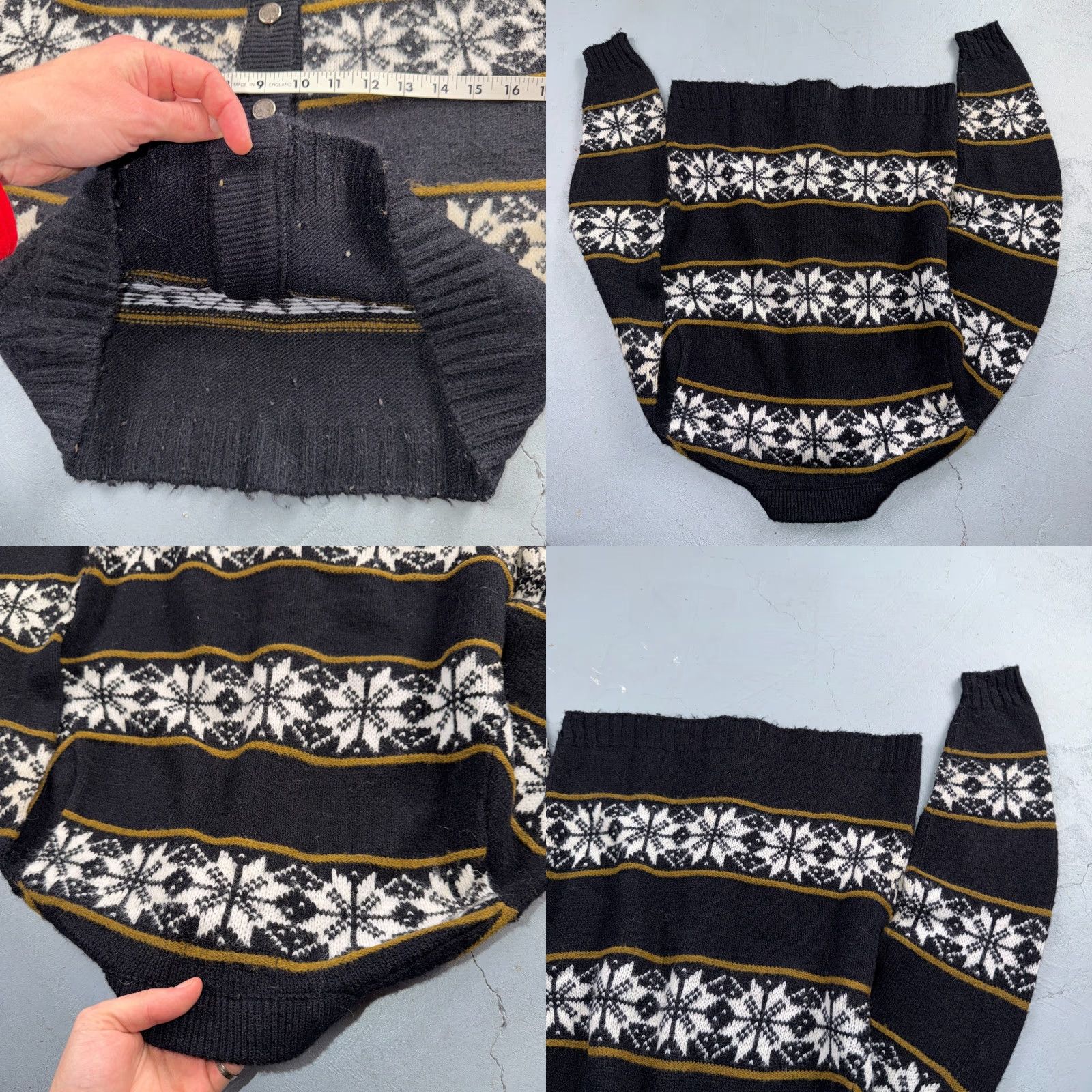 Jantzen VINTAGE Jantzen Sweater Adult 36 Black Patterned Cardigan Pullover Made USA 60s Size US M / EU 48-50 / 2 - 8 Thumbnail