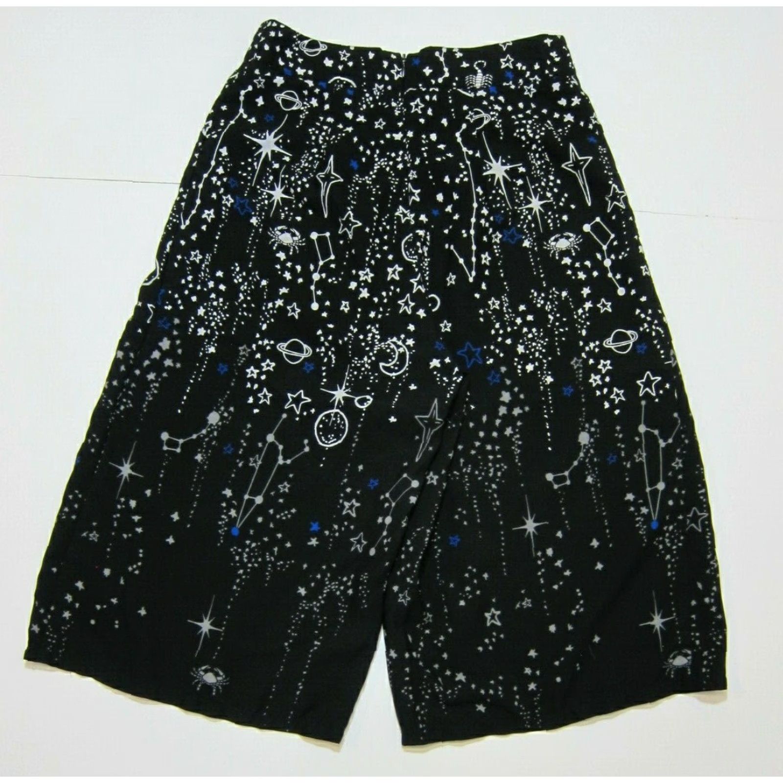 Vintage DO+BE Black Blue White Astrology Star Planet Bloomer Capri Pant Women Size Small Size 28" / US 6 / IT 42 - 2 Thumbnail