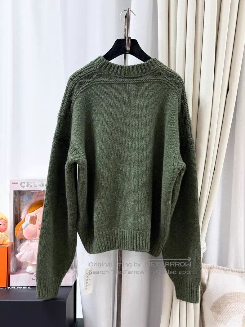 Loro Piana Loro Piana Moss Green Long Sleeve Cashmere Knit Sweater Size L / US 10 / IT 46 - 2 Thumbnail