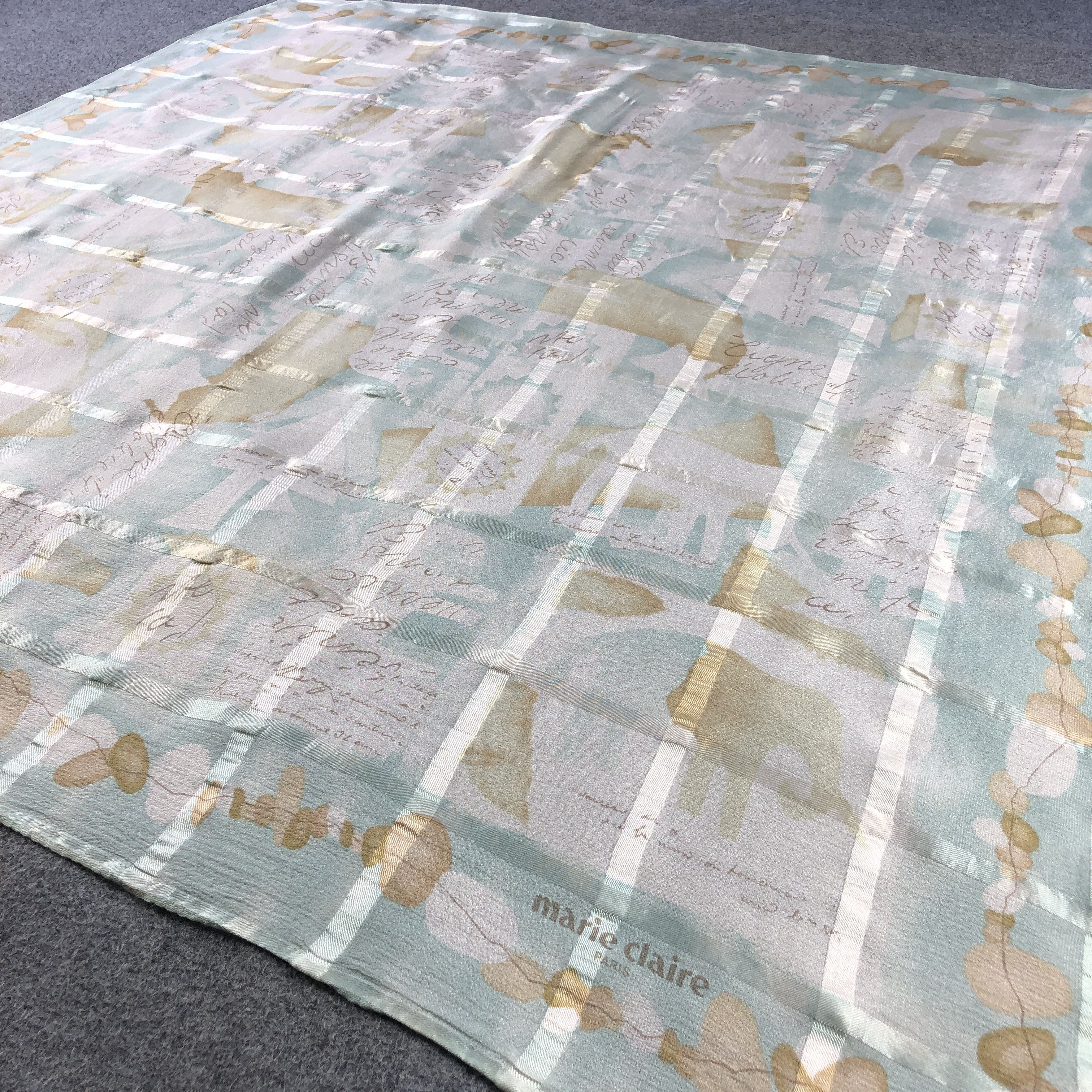 Japanese Brand Marie Claire Luxury Floral Silk Scarf M1073 Size ONE SIZE - 3 Thumbnail