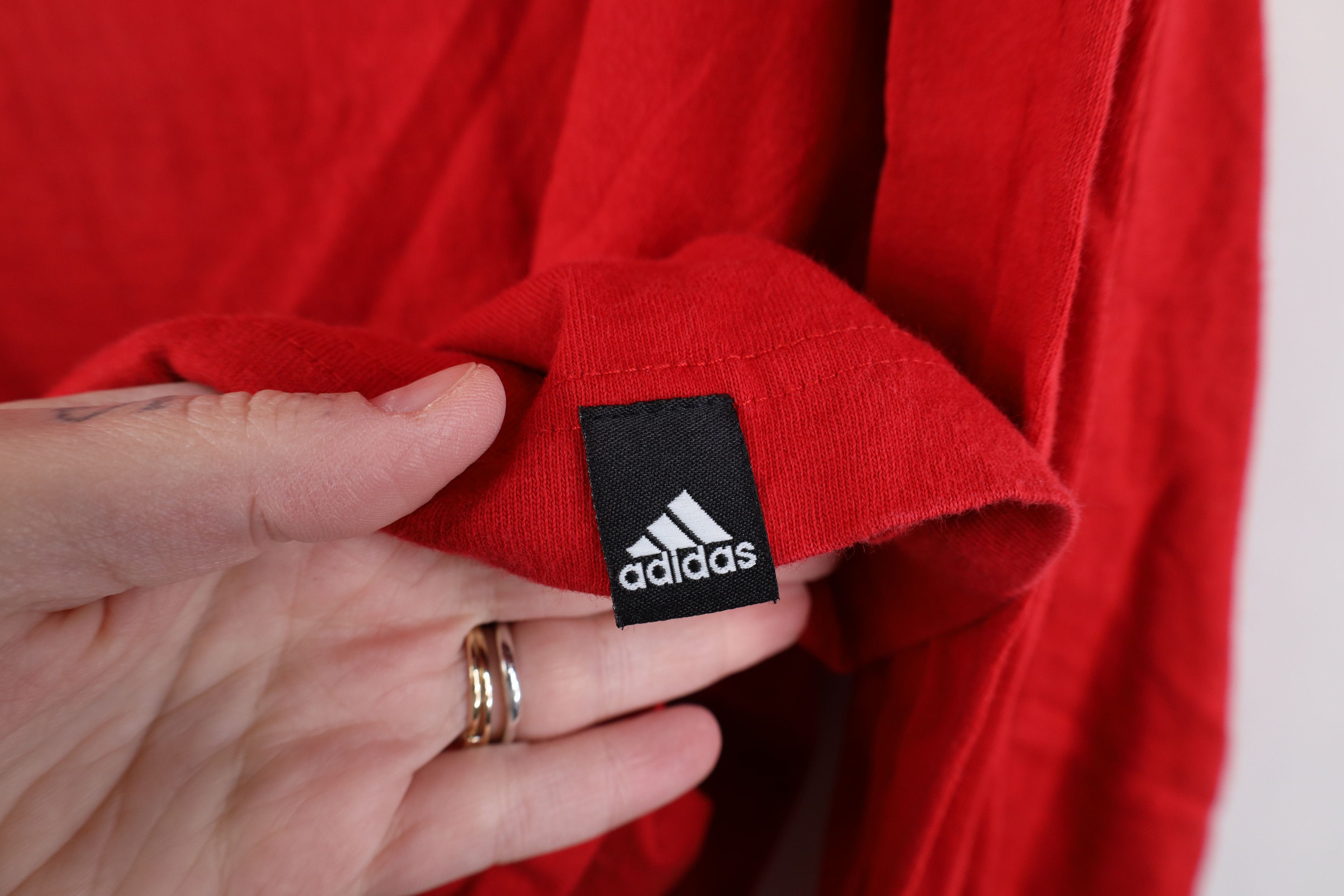 Adidas Vintage Y2K Adidas Logo Long Sleeve T-Shirt Red Cotton Size US XL / EU 56 / 4 - 4 Thumbnail
