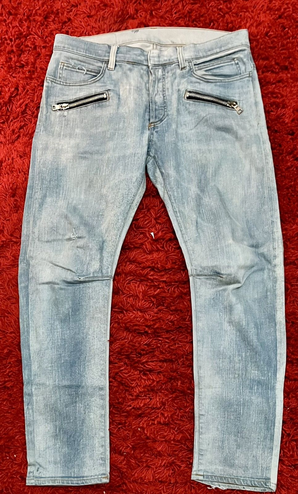 image of Balmain Light Wash Jeans in Blue, Men's (Size 33)