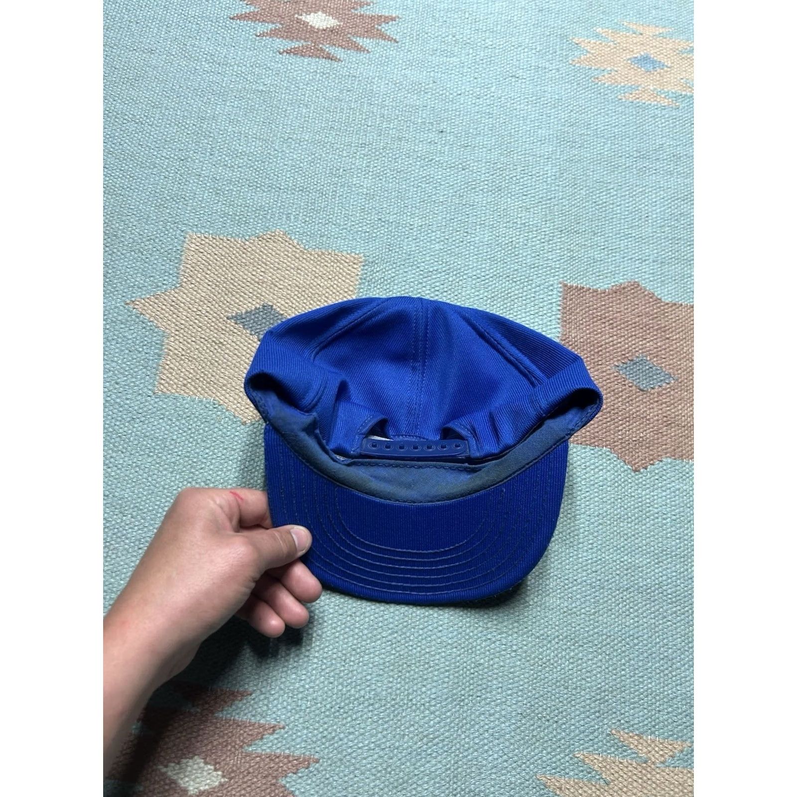 Vintage VINTAGE SnapBack Hat Cap Inland Waters Michigan blue adjustable made in USA Mens Adjustable Blue Snapback USA Inland Waters Michigan Hat cap Size ONE SIZE - 4 Thumbnail