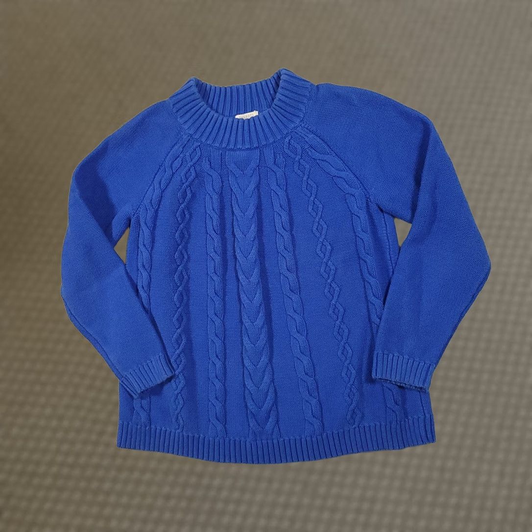 Talbots Talbots Cable Knit Crewneck Sweater Blue Size Medium Petite Size M / US 6-8 / IT 42-44 - 1 Thumbnail