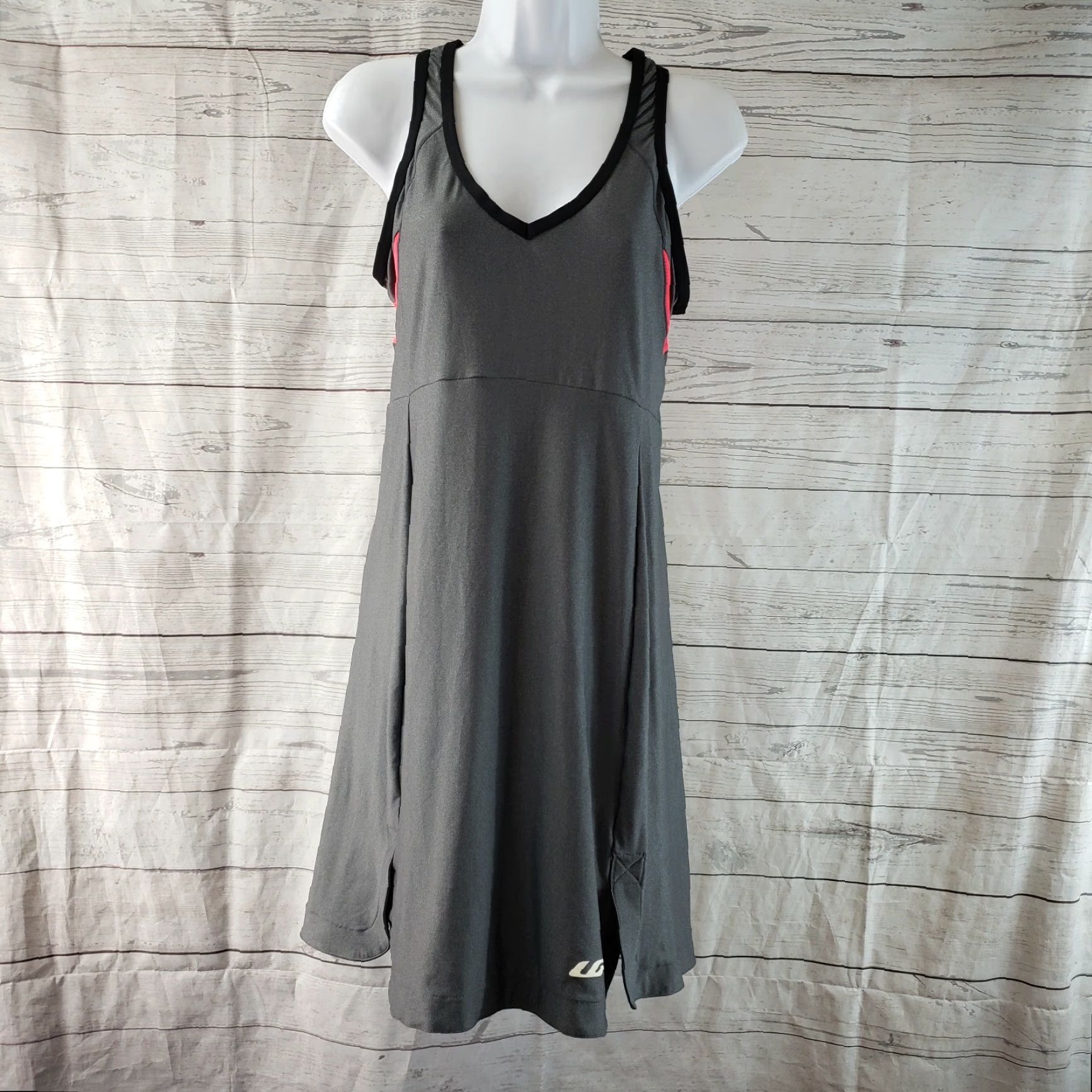 Vintage VINTAGE Louis Garneau Womens Tank Dress Sz Large Gray Pink Scoop Neck Size L / US 10 / IT 46 - 2 Thumbnail