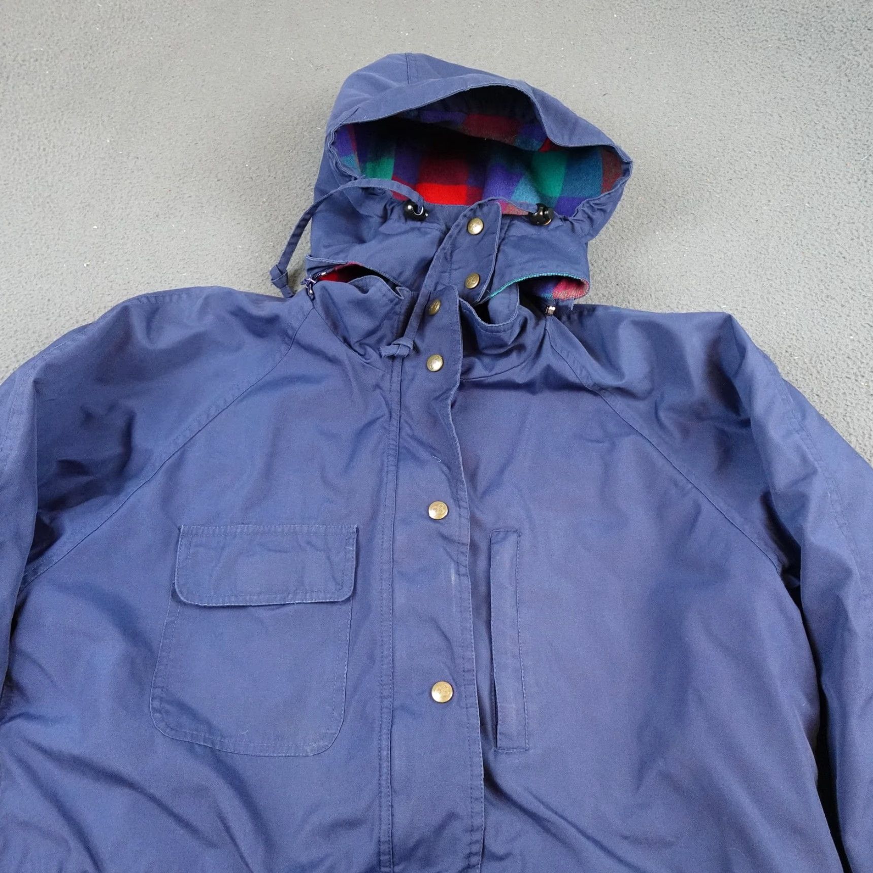 Eddie Bauer VINTAGE Eddie Bauer Jacket Mens Large Blue Hooded Wool Lined Parka Outdoor 90s Size US L / EU 52-54 / 3 - 4 Thumbnail