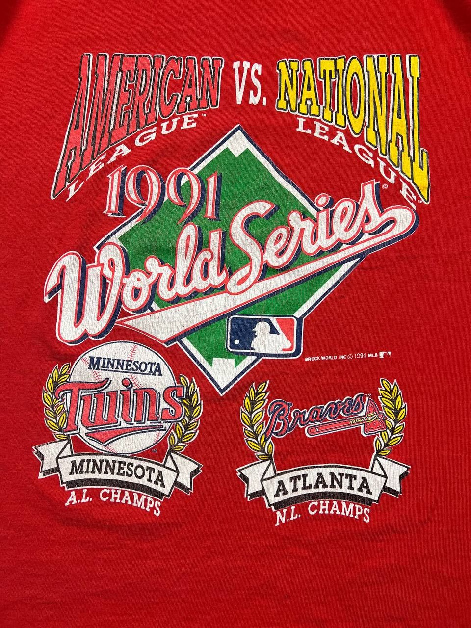 Vintage Vintage Atlanta Braves T-Shirt 1991S World National Series Size US XL / EU 56 / 4 - 4 Thumbnail