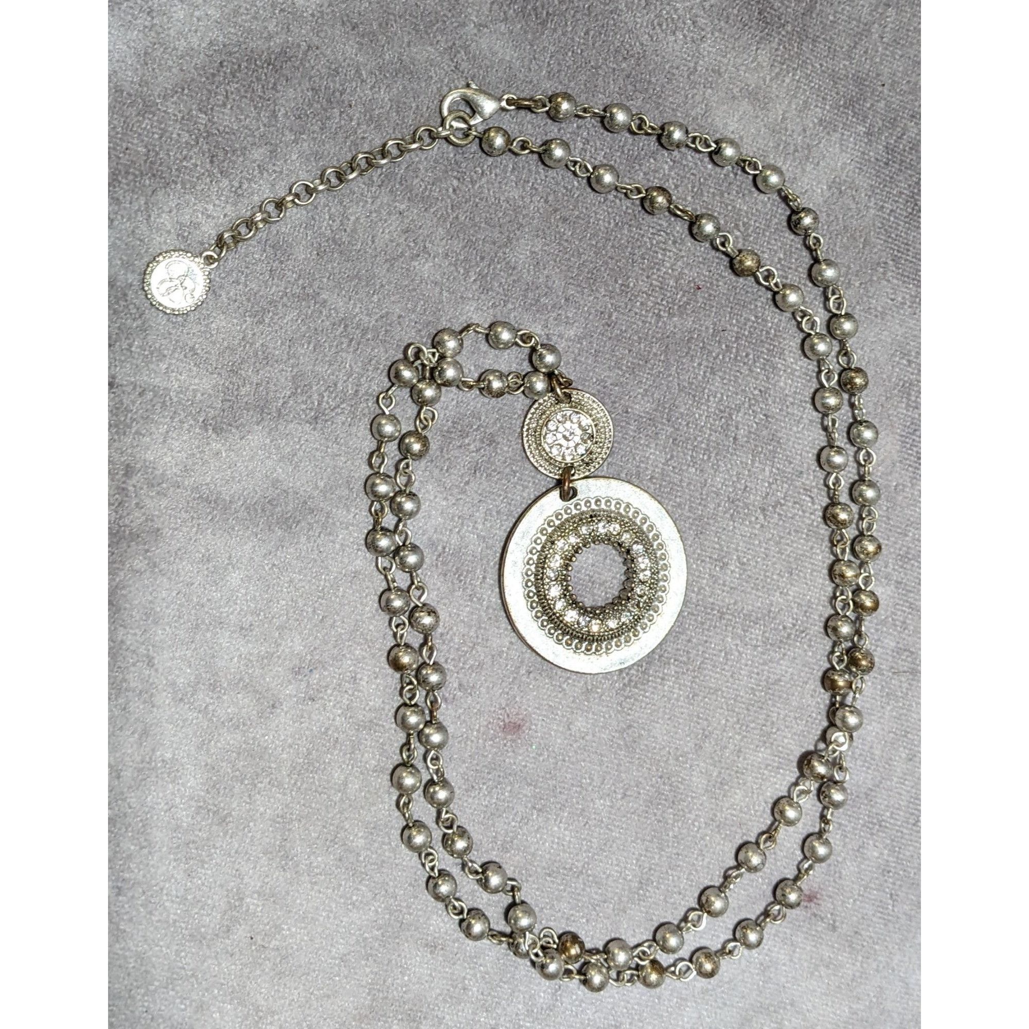 Jessica Simpson Y2K Rhinestone Floral Jessica Simpson Medallion Necklace Size ONE SIZE - 7 Thumbnail