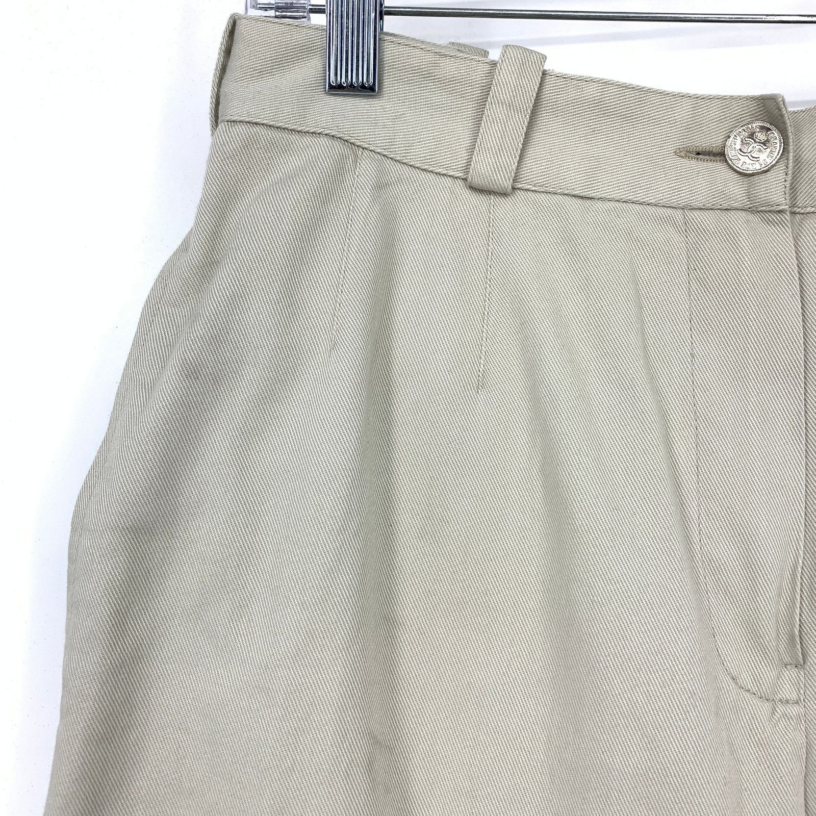 Chanel Chanel Boutique Cropped Straight Leg Pants 42 US 10 Beige Size 32" / US 10 / IT 46 - 6 Thumbnail