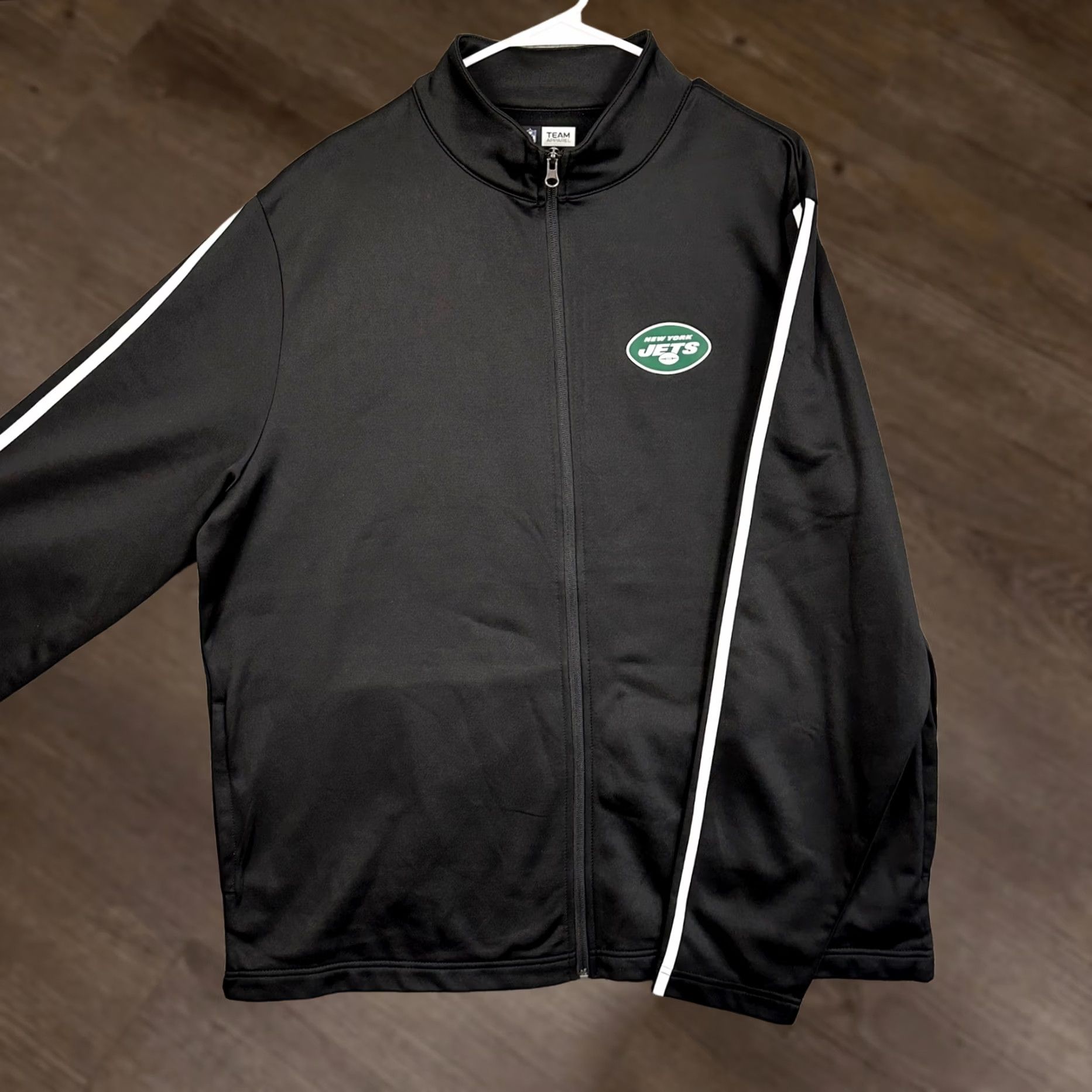 NFL VINTAGE? No. Jets? Yes. New York Jets Jacket Full Zip Mens XL Black Fleece Lined NFL Team Apparel NEW Size US XL / EU 56 / 4 - 1 Thumbnail