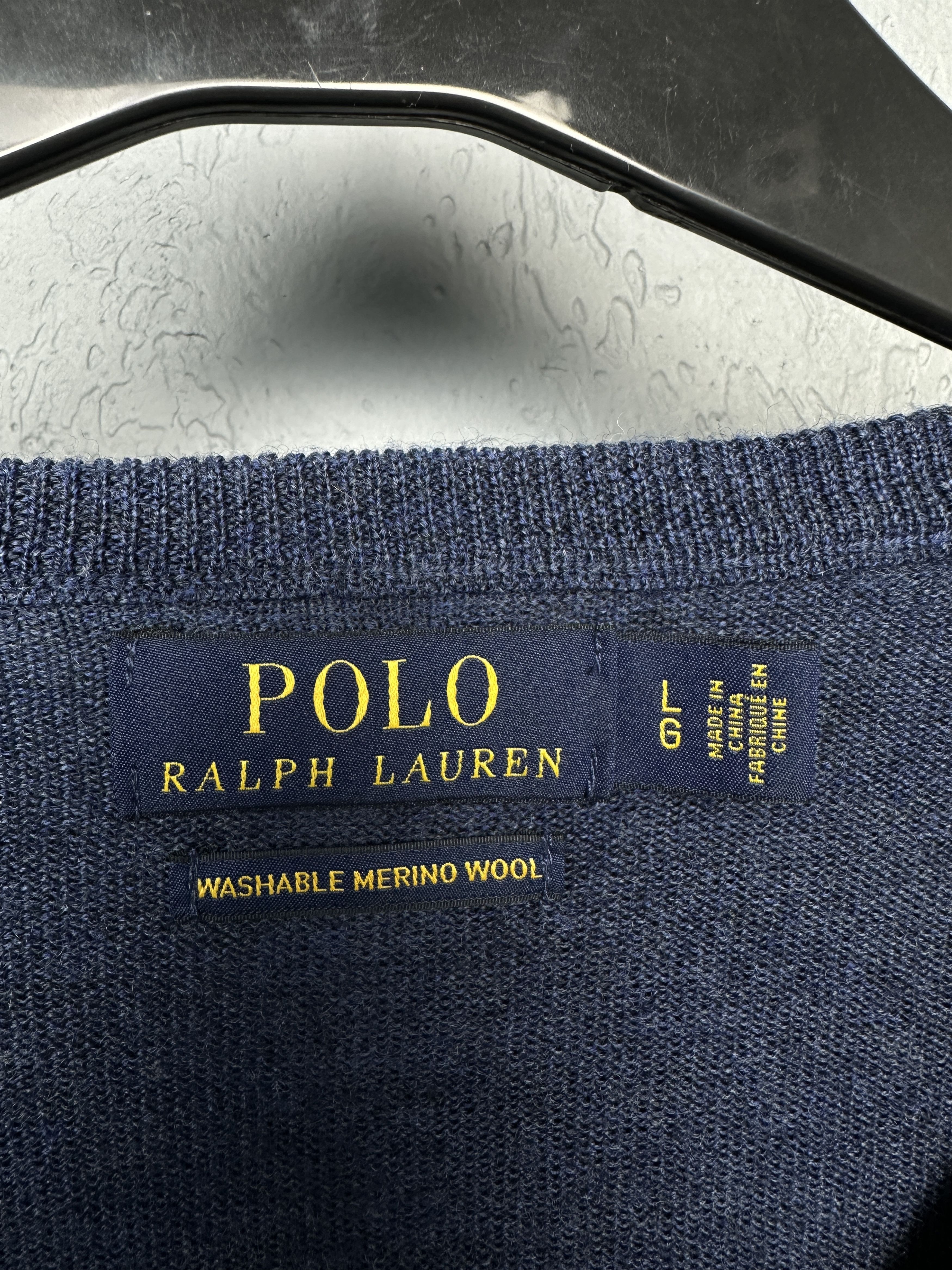 Polo Ralph Lauren Polo Ralph Lauren V-Neck Mens Merino Wool Sweater Size US L / EU 52-54 / 3 - 4 Thumbnail