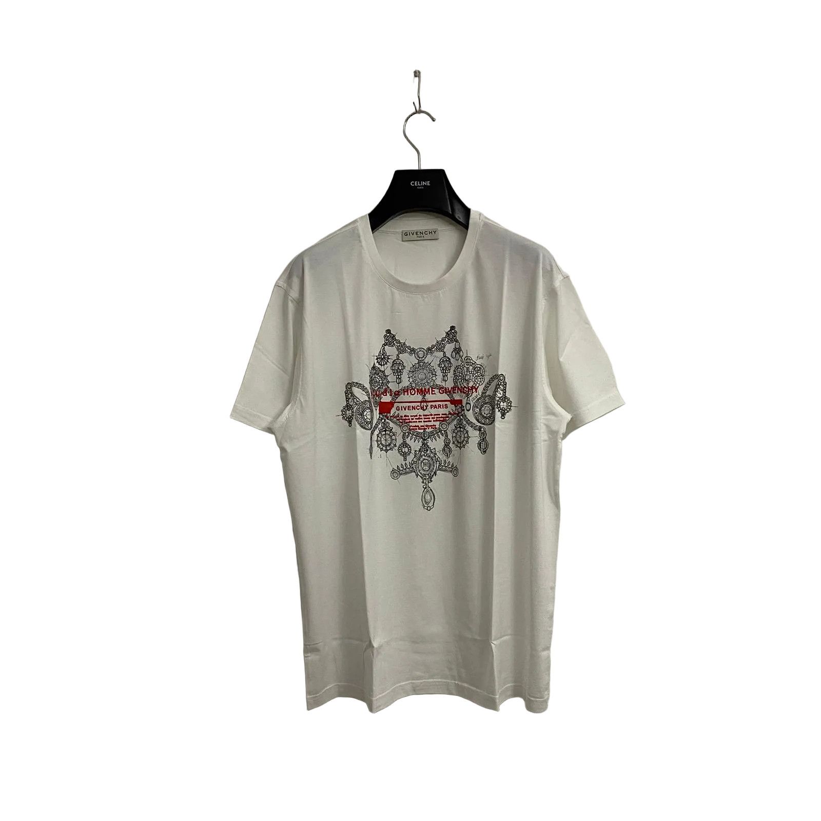 Givenchy White Jewellery Studio Homme Logo T-Shirt Size US XL / EU 56 / 4 - 1 Thumbnail