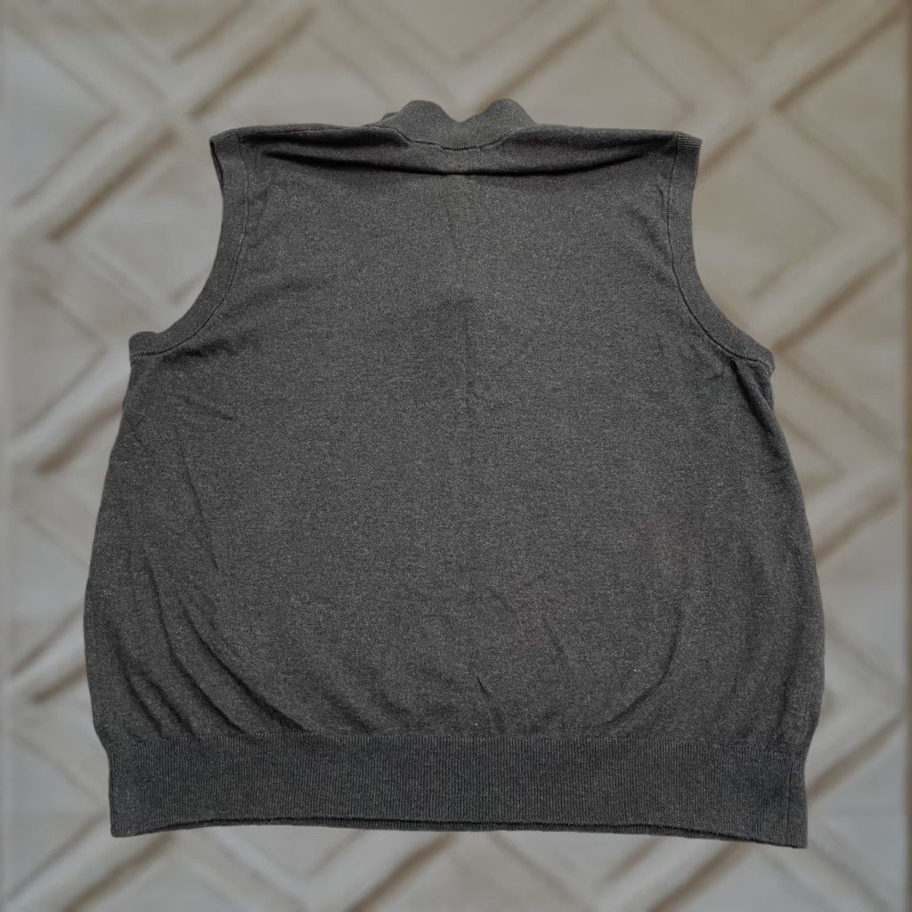 Vintage Greg Norman 1/4 Zip Sweater Vest Mens XL Dark Gray Sleeveless Cotton Silk Golf Size US XL / EU 56 / 4 - 1 Thumbnail