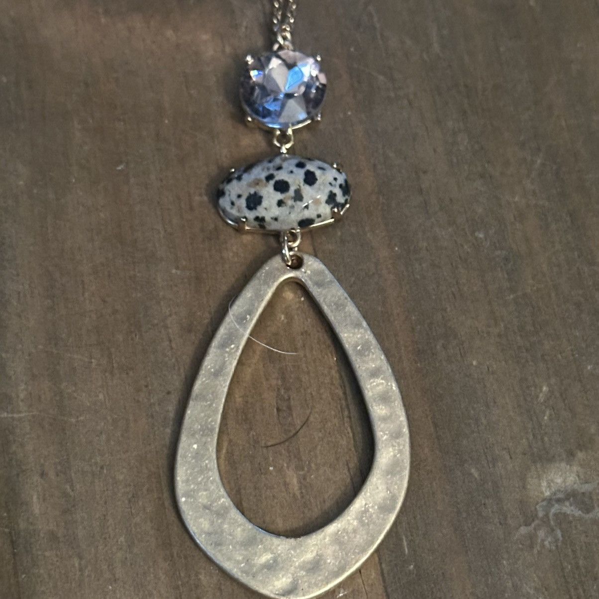 Loft Vintage Loft gold teardrop Jasper & quartz pendant necklace Size ONE SIZE - 3 Thumbnail