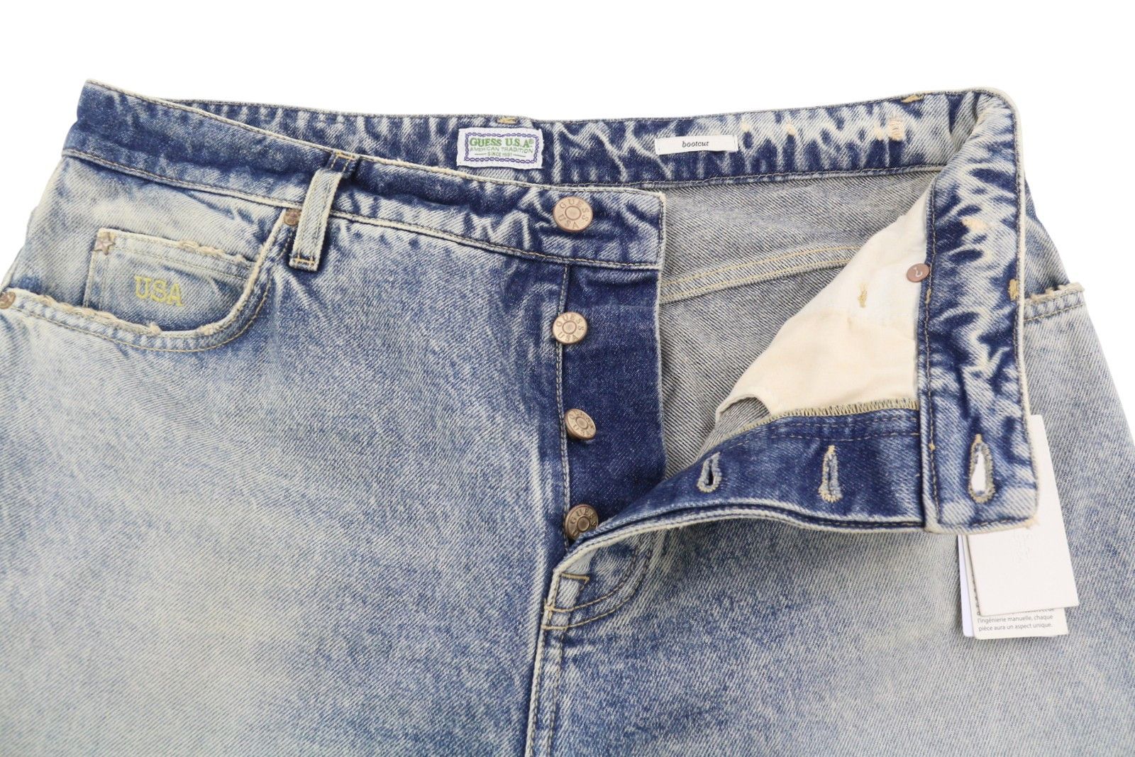Guess GUDL W32/L32 Blue Whiskers Bootcut Button Fly 87828 Size US 32 / EU 48 - 5 Thumbnail