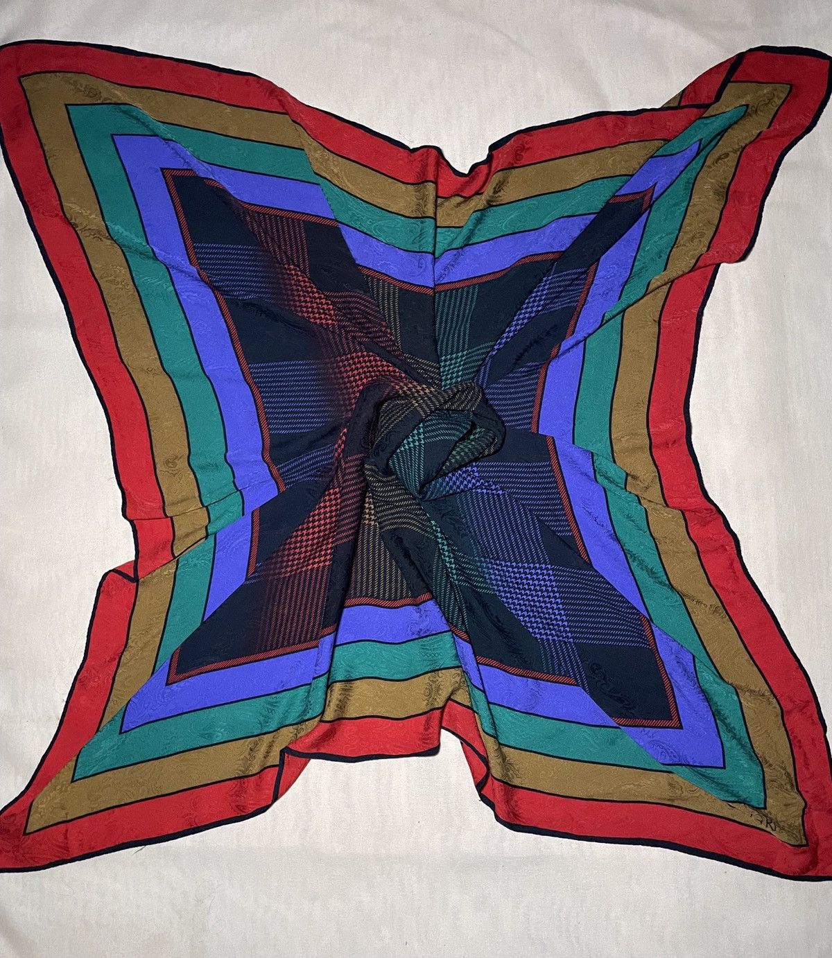 SikSilk × Vintage Carla Ri vintage jacquard large silk scarf / shawl Size ONE SIZE - 9 Thumbnail