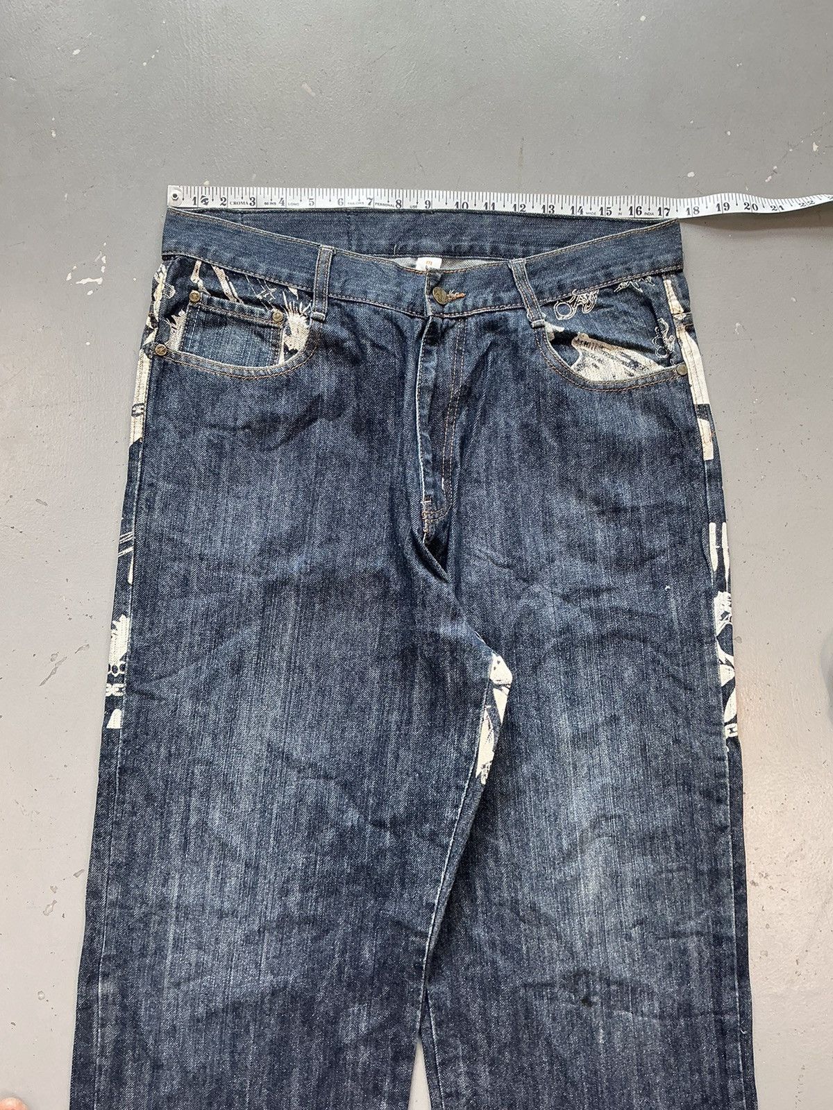 Designer × Vintage Vintage parish crazy patterns printed straight fit denim Size US 35 - 5 Thumbnail