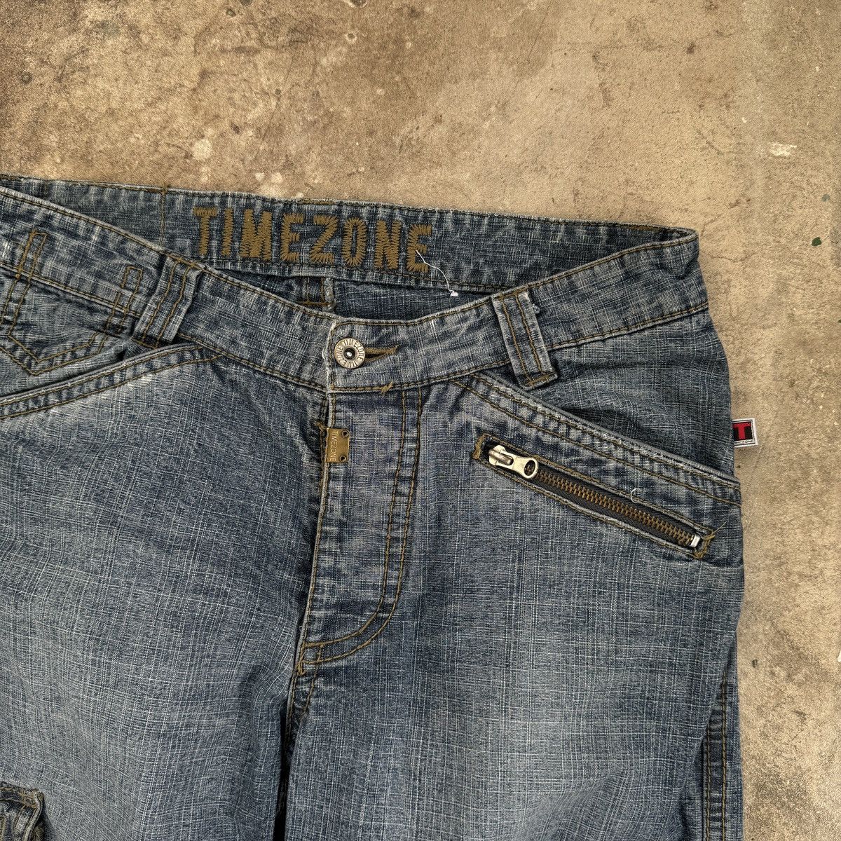 Japanese Brand × Vintage Vintage Y2K Time Zone Cargo Denim Pants Size US 30 / EU 46 - 5 Thumbnail