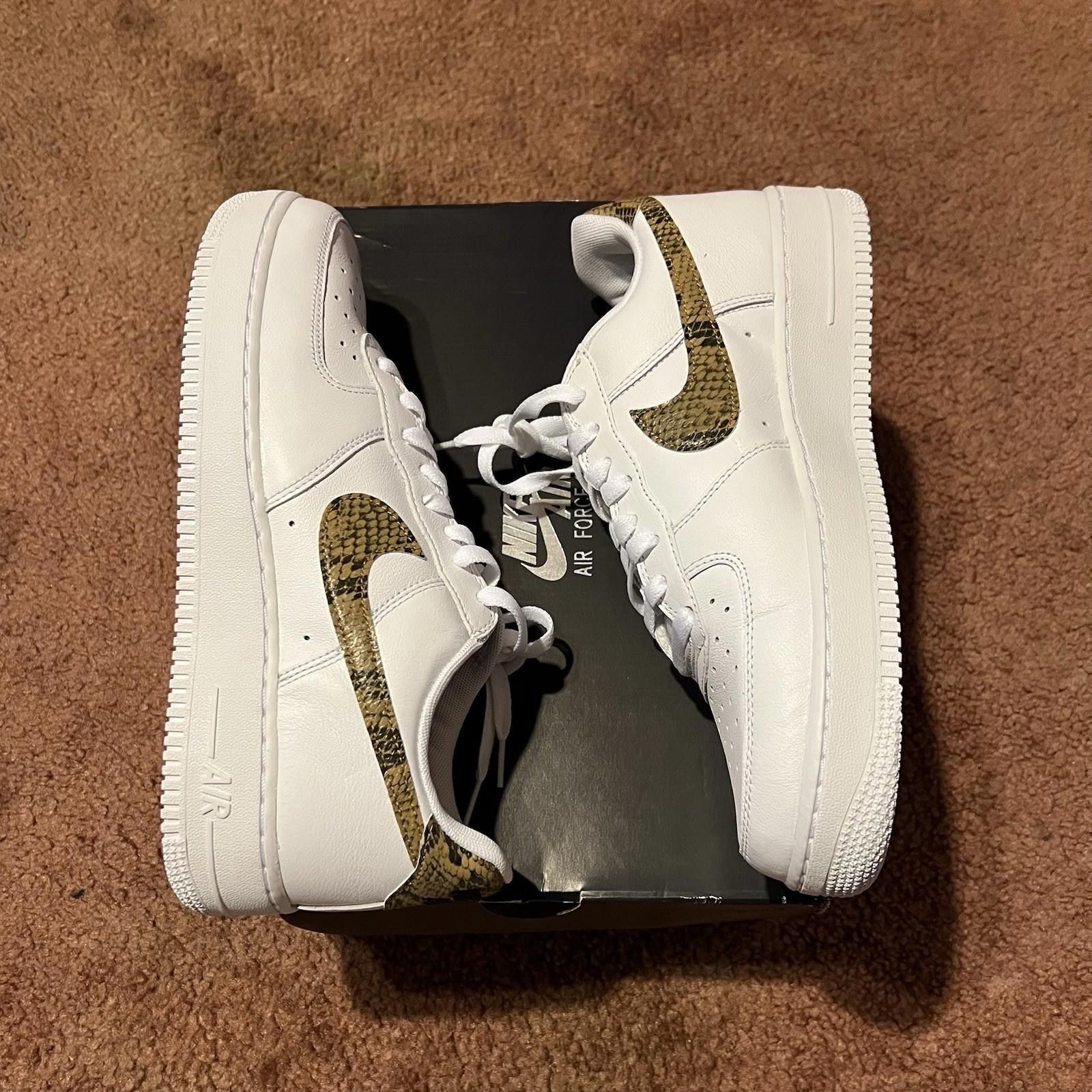Nike 2019 Nike Men's Air Force 1 Ivory Snake AO1635-100 US10.5 Size US 10.5 / EU 43-44 - 1 Thumbnail