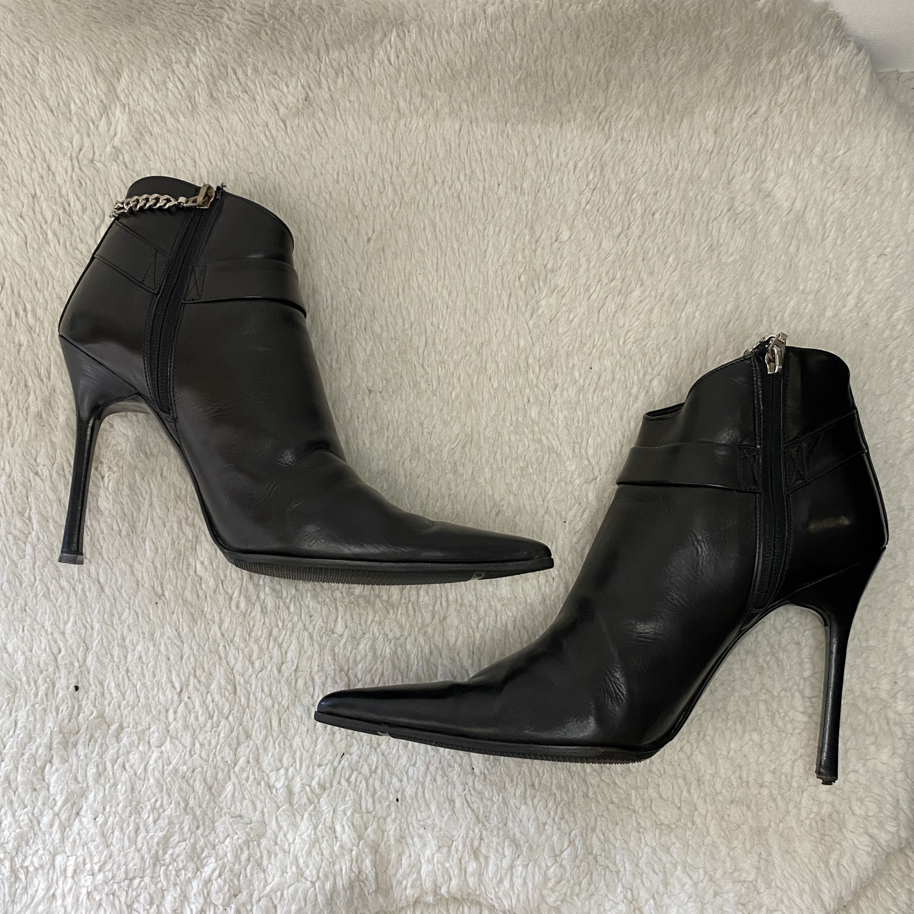 Other Cesare Paciotti Baby Lux Rare Black Leather Ankle Boots Size US 9.5 / IT 39.5 - 23 Thumbnail