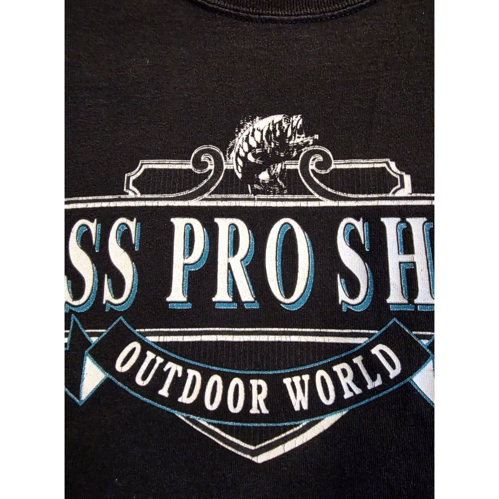 Russell Athletic VINTAGE Russell Athletic Bass Pro Shop Outdoor World T Shirt Black Men's Large Size US L / EU 52-54 / 3 - 2 Thumbnail